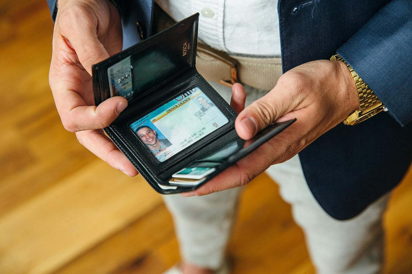 Bosca Doble I.D. Trifold para hombre