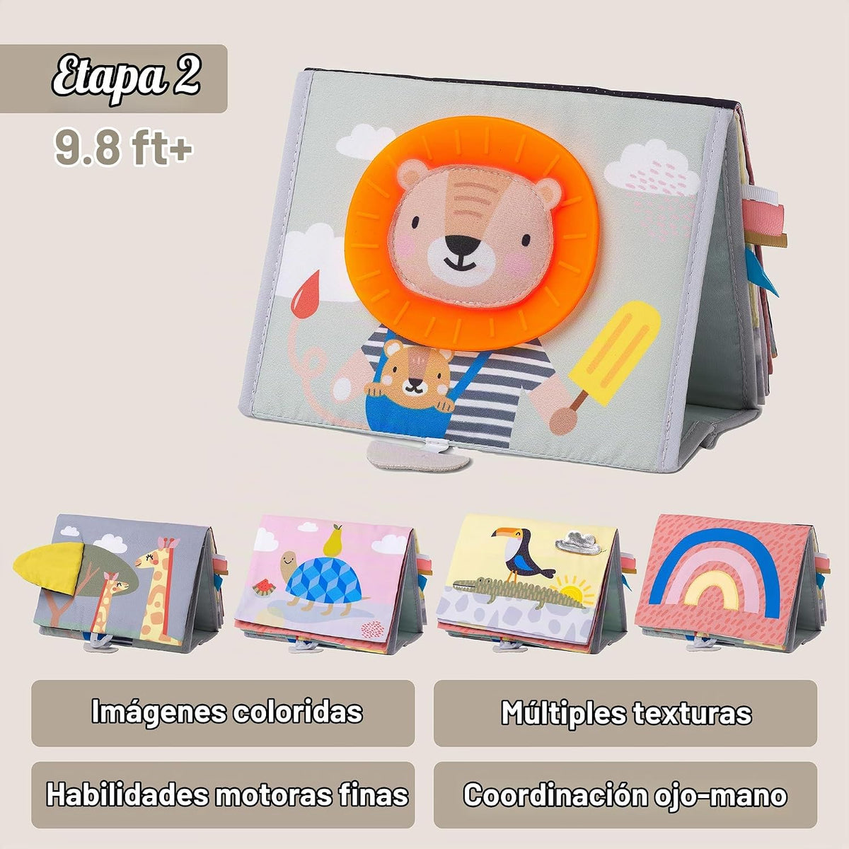 Taf Toys Savannah - Libro de actividades suave con sonido crujiente...