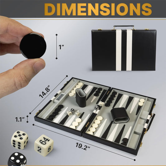 Juegos de backgammon para adultos \u2013 Juego de mesa de cuero PU...