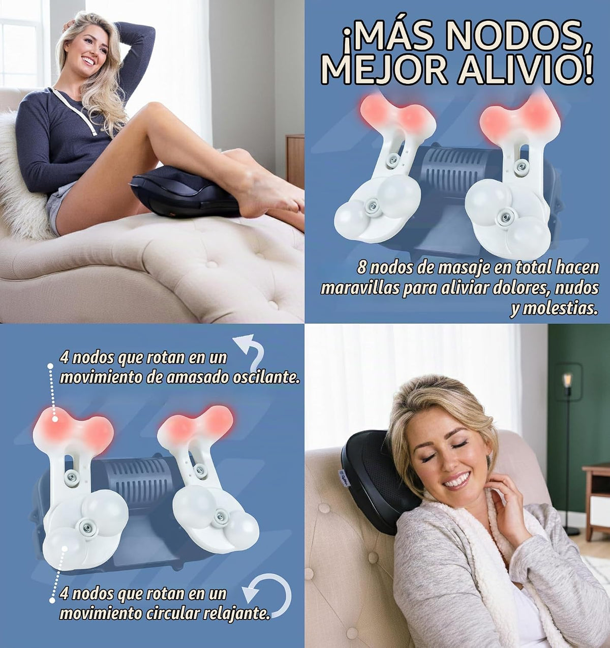Zyllion ZMA-25 Masajeador de espalda y cuello con calor para alivia...