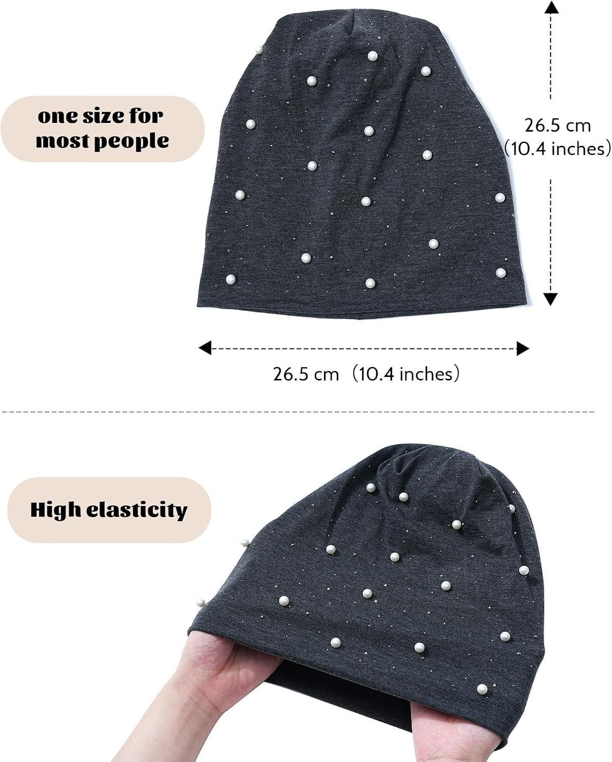ACECHA Gorro de diamantes de imitación y perlas para mujer, gorro l...