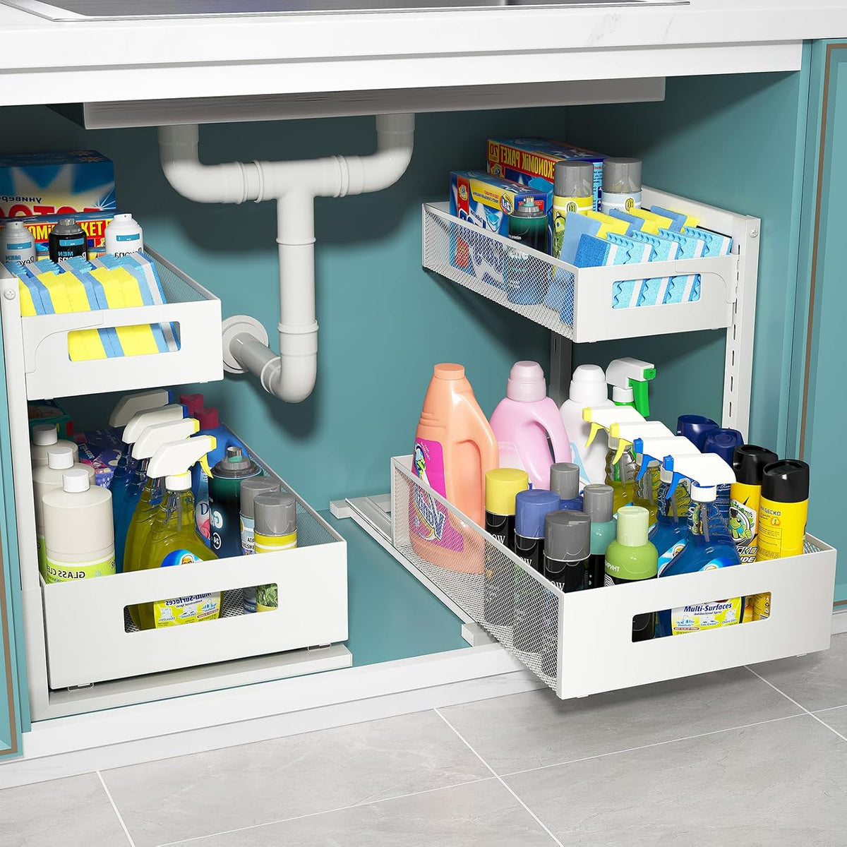 TISTAYA Organizador debajo del fregadero, organizadores de baño y a...