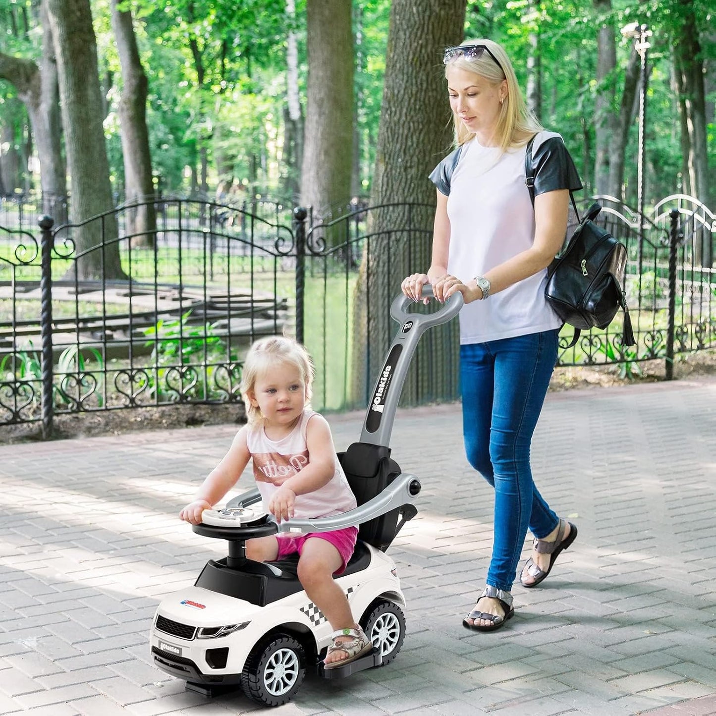 OLAKIDS Coche de empuje 4 en 1, cochecito para niños pequeños, jugu...