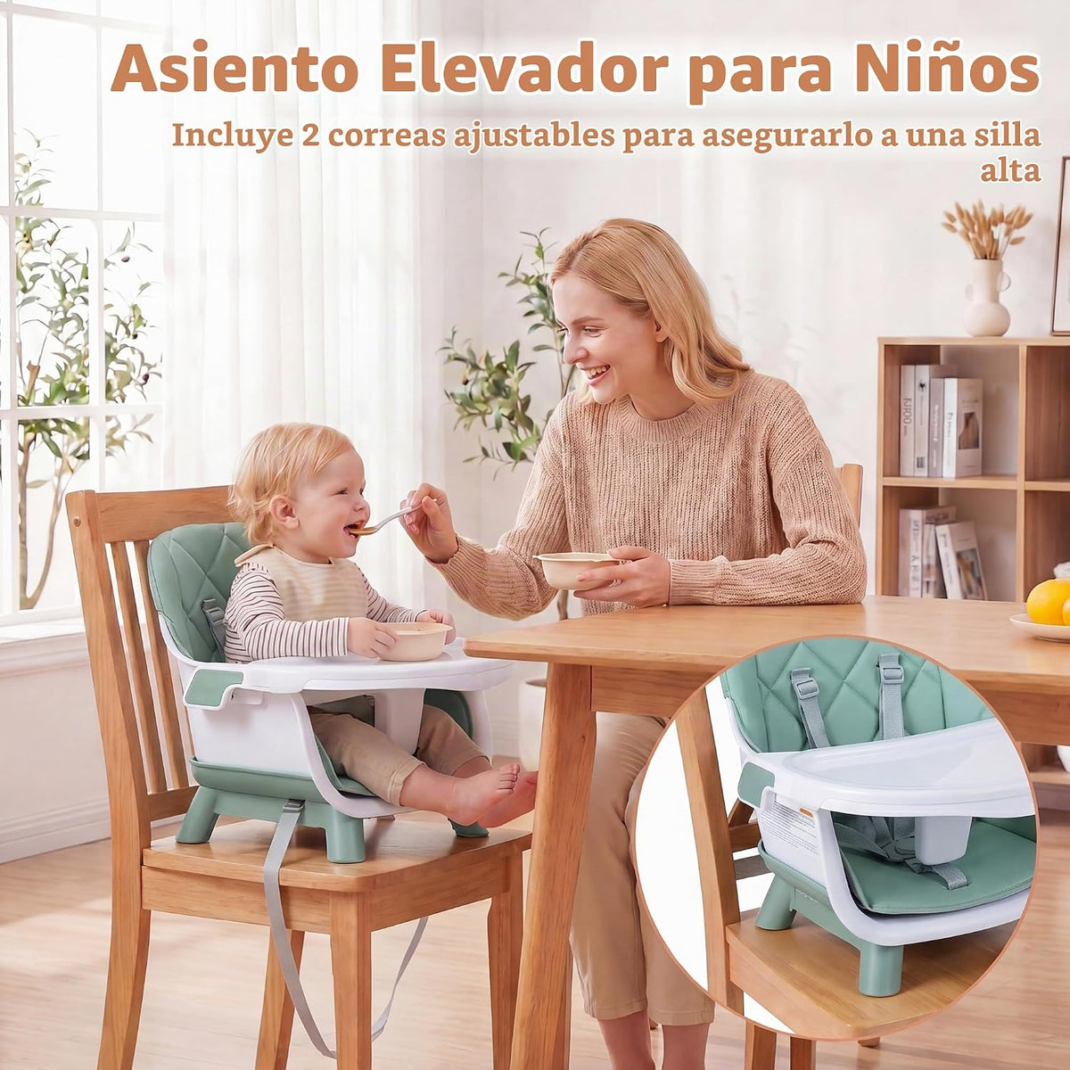 HONEY JOY Silla alta para bebé, silla alta de alimentación converti...