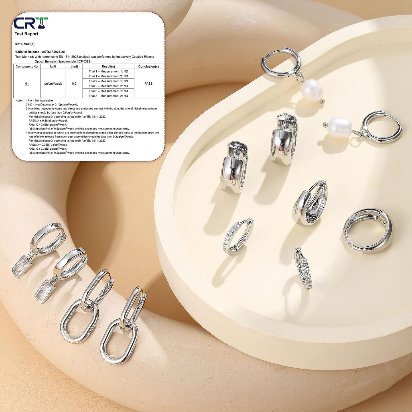 Besteel 13 pares de conjunto de aretes de aro pequeños para mujer,...