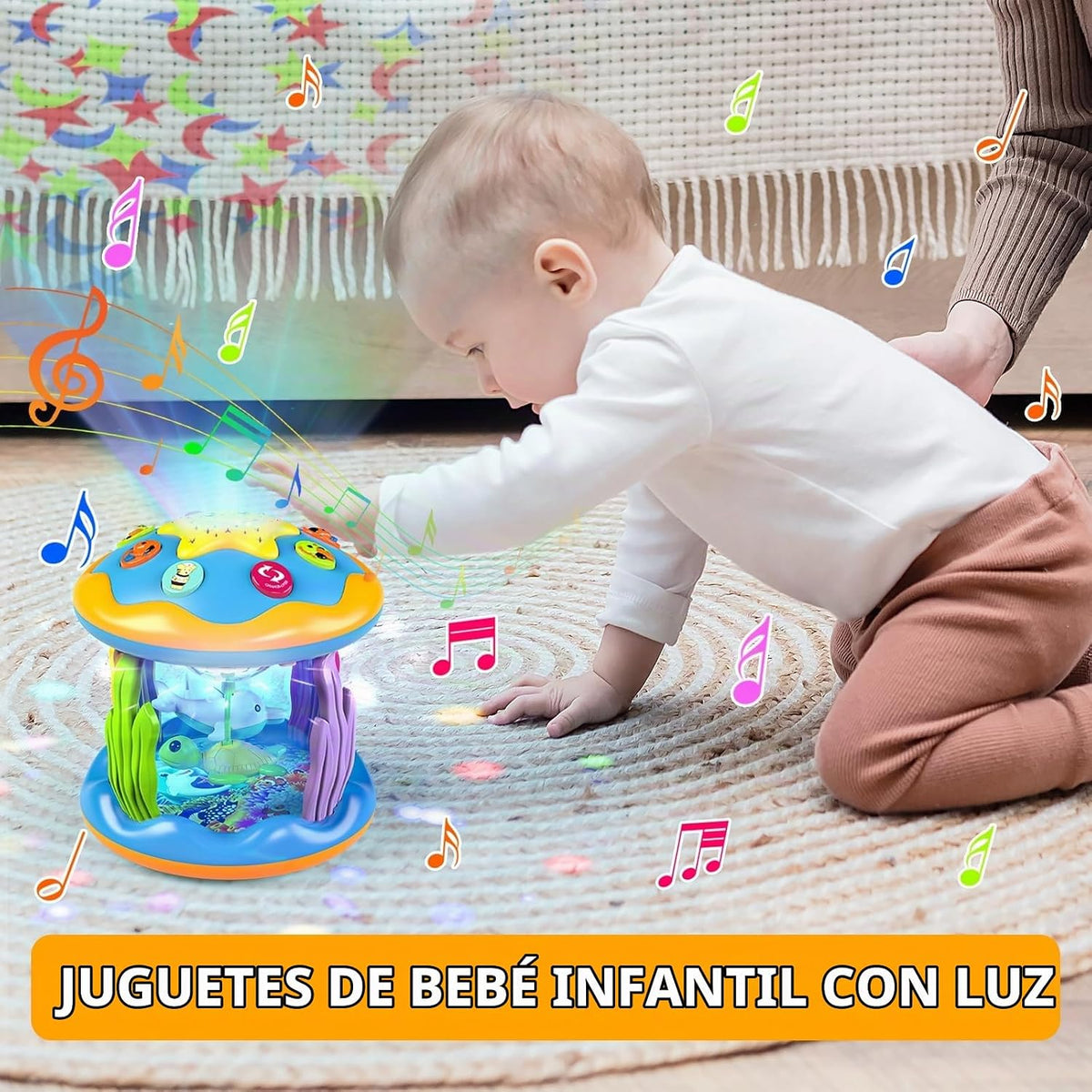 Juguetes para Bebés de 6 a 12 Meses, Proyector Giratorio Musical 4...