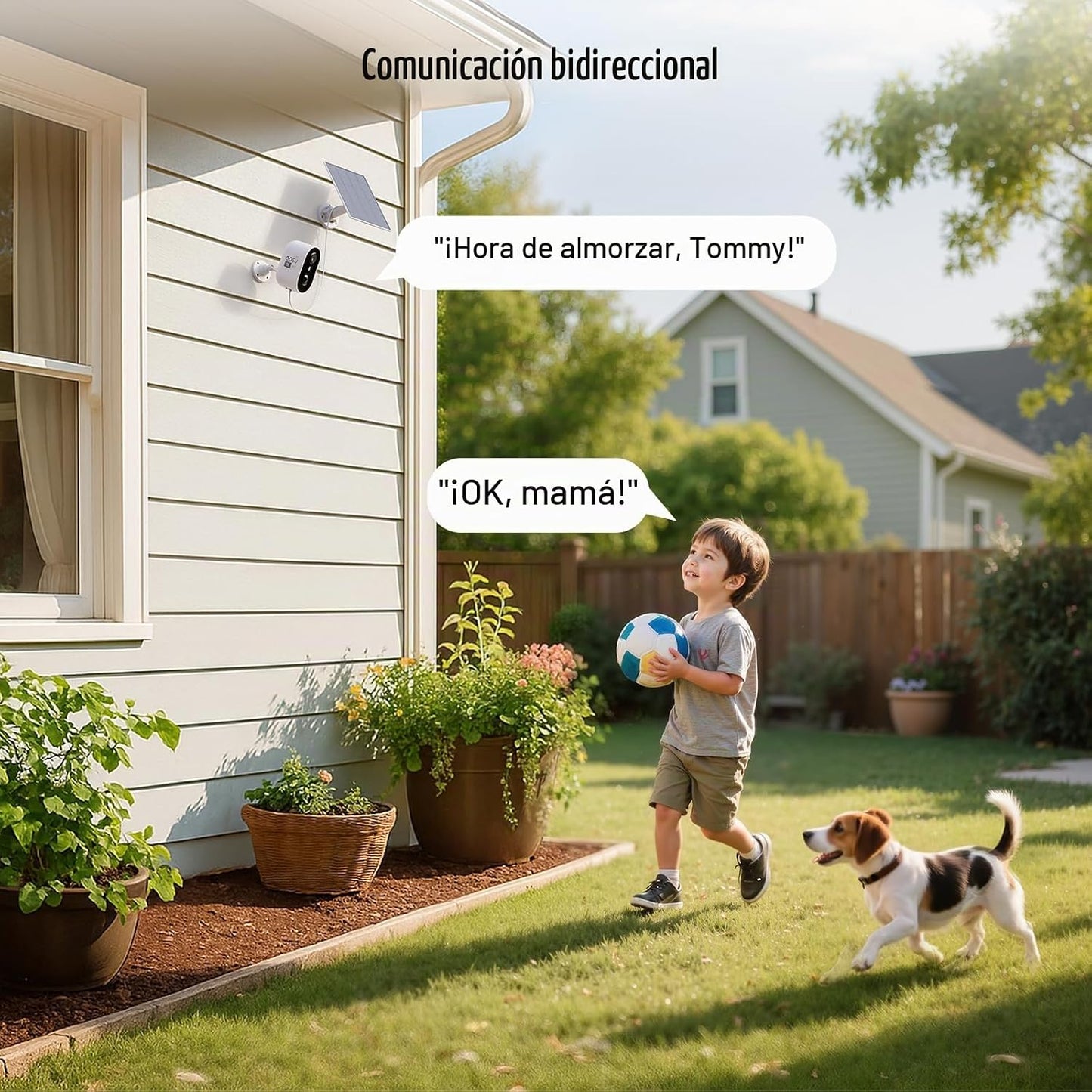 aosu Cámara solar 2K para exteriores inalámbrica, cámaras para segu...