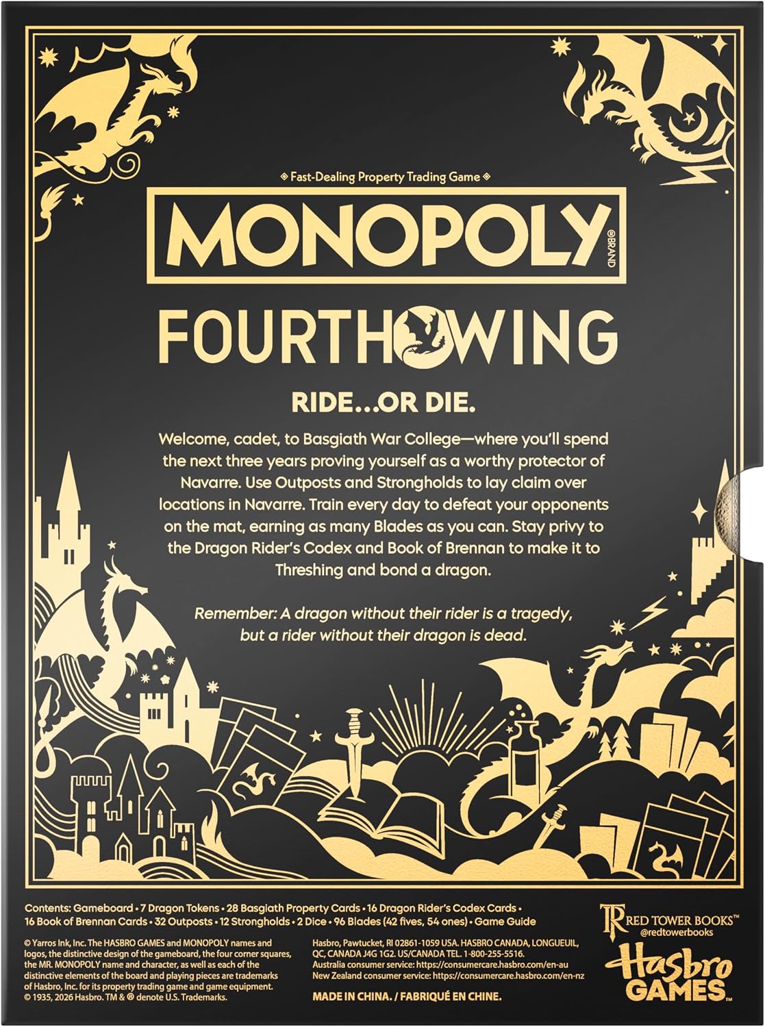 Juego de mesa Monopoly Fourth Wing Edition para adultos, juego con...