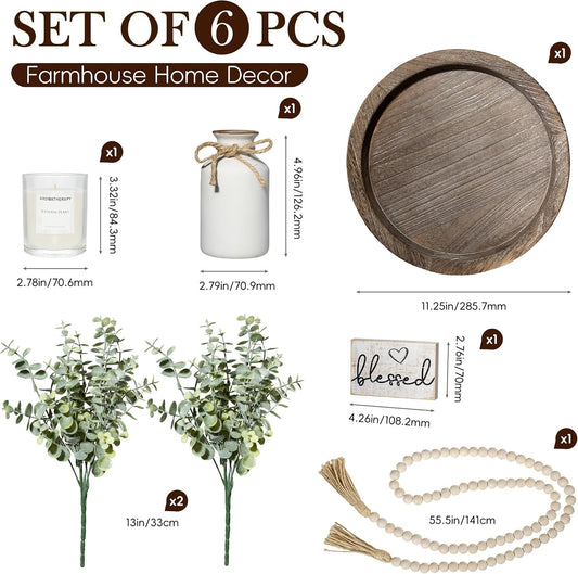 ZENLIV Juego de 6 decoraciones rústicas y modernas para tu sala de...
