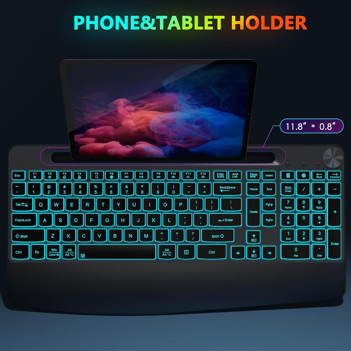 Combinación de teclado y mouse inalámbricos retroiluminados ergonóm...