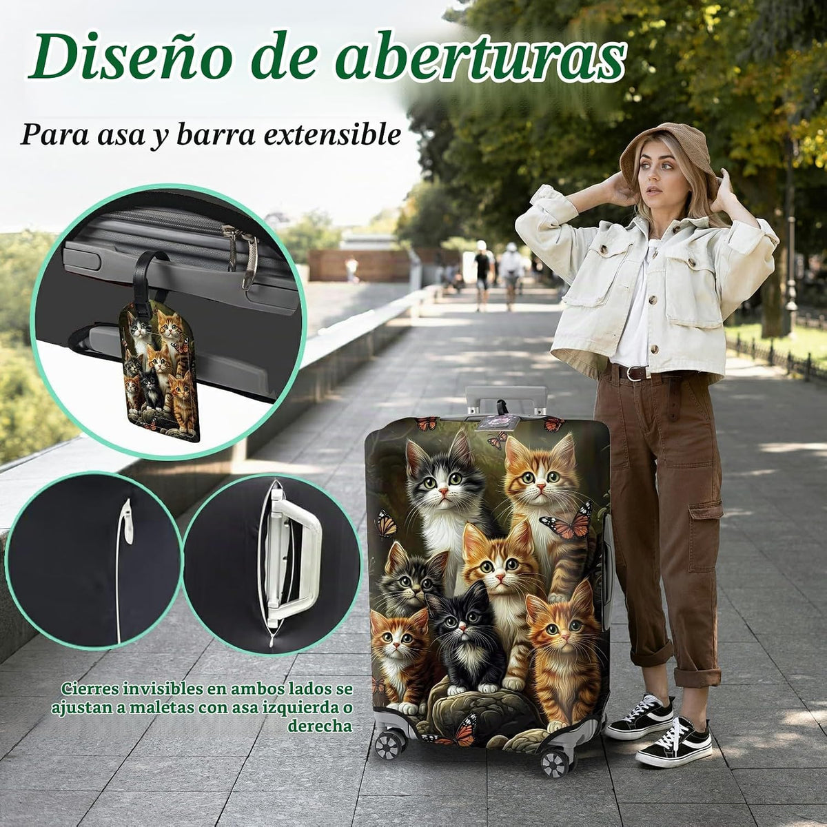 BWEGRHE Funda protectora de maleta más 1 etiqueta de equipaje adecu...