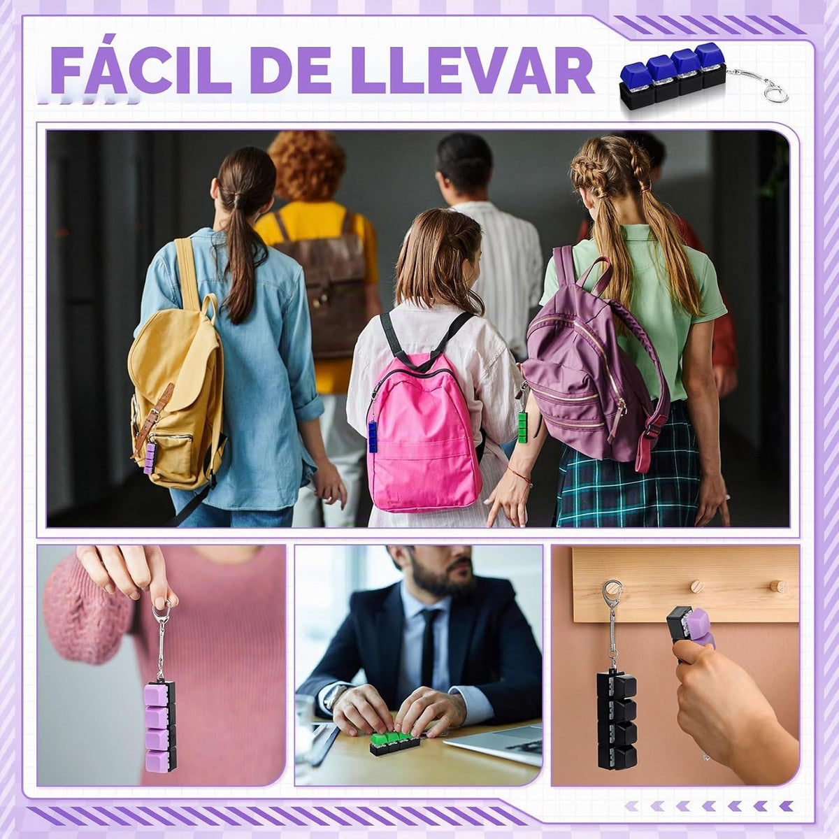 Halloscume 4 piezas de teclado para adultos, juguete para ansiedad...