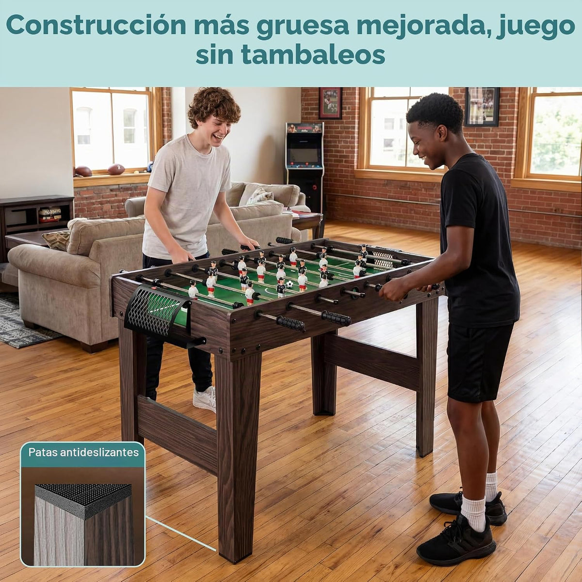 SereneLife Mesa de futbolín de 48 pulgadas, mesa de juego de fútbol...
