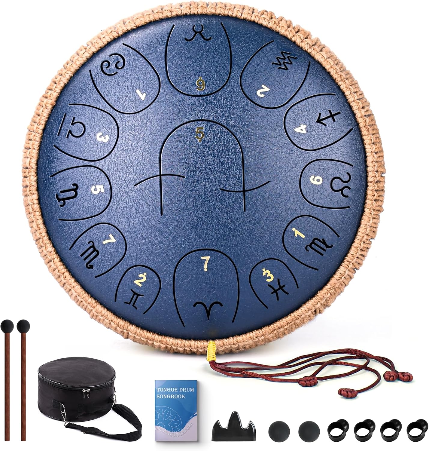 Tambor de Lengua de Acero, 12 Pulgadas 13 Notas Tambor Handpan, Tam...