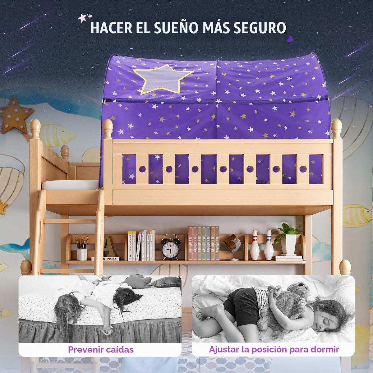 Alvantor® Starlight Toldo para cama de ensueño para niños, tienda d...