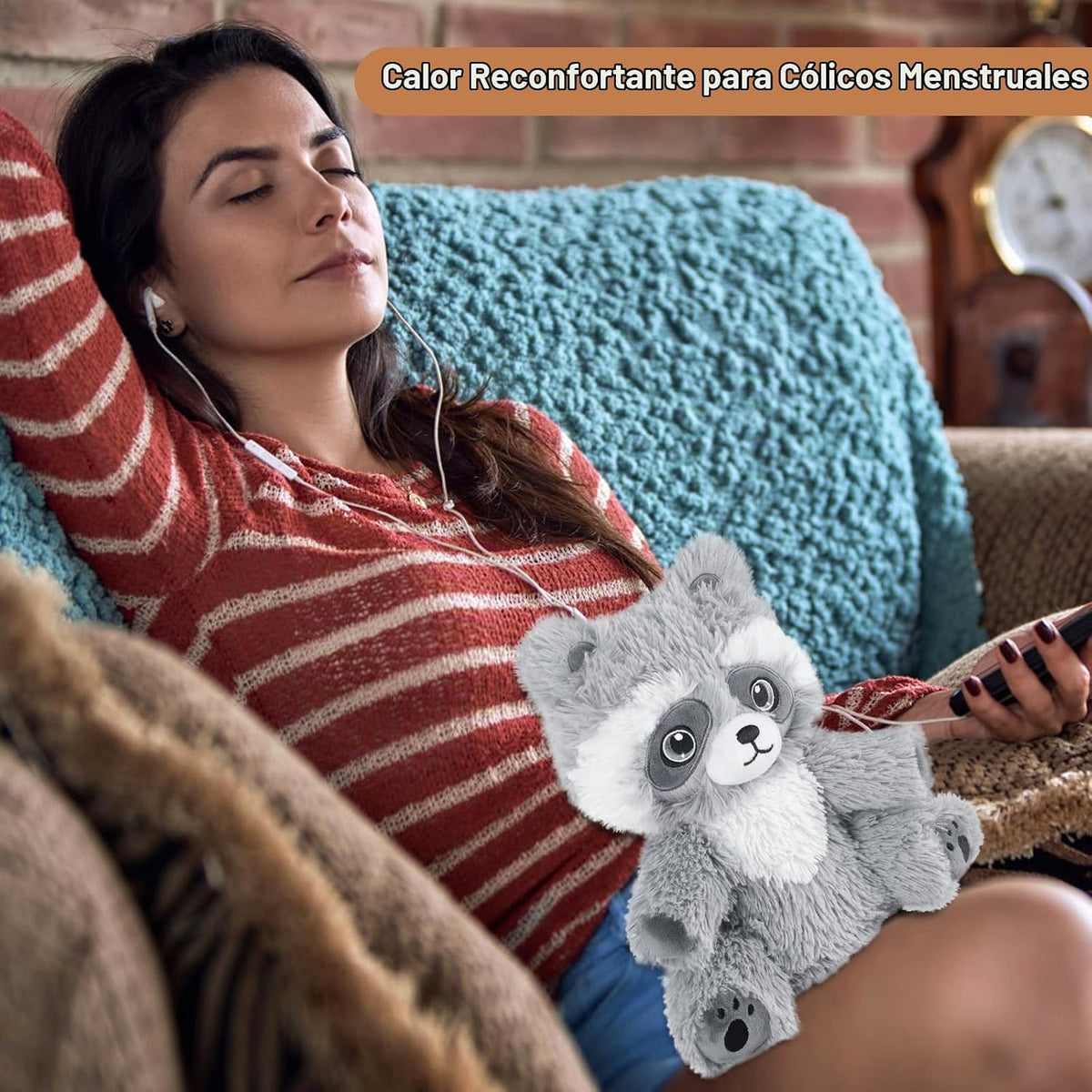SuzziPals - Peluche de mapache calentable y enfriable, almohadilla...