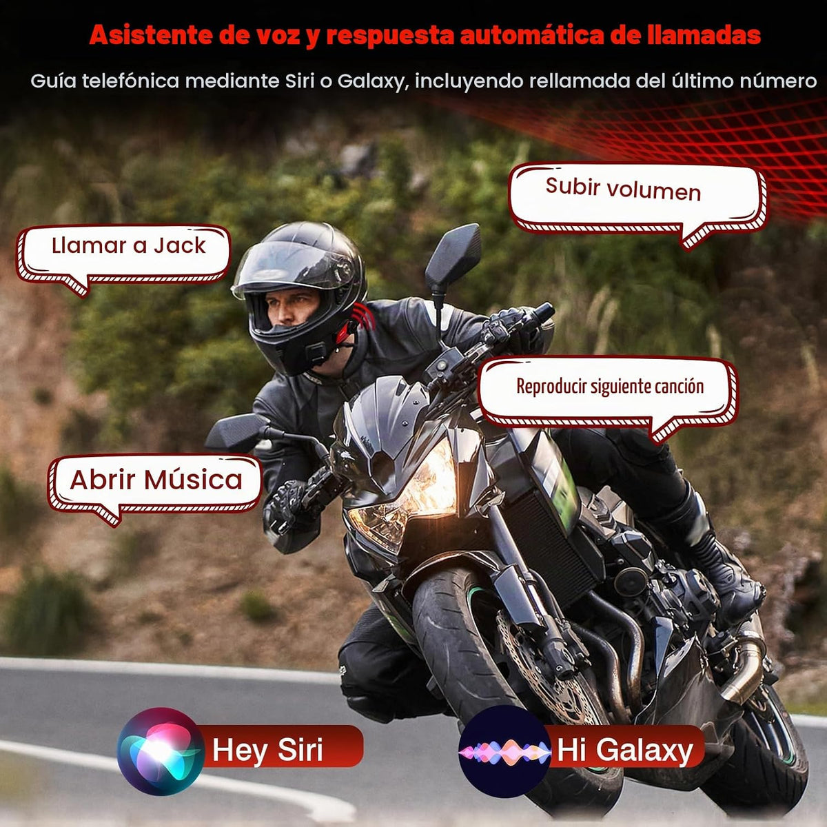 ZOVTIX Auriculares para casco de motocicleta, sistema de comunicaci...