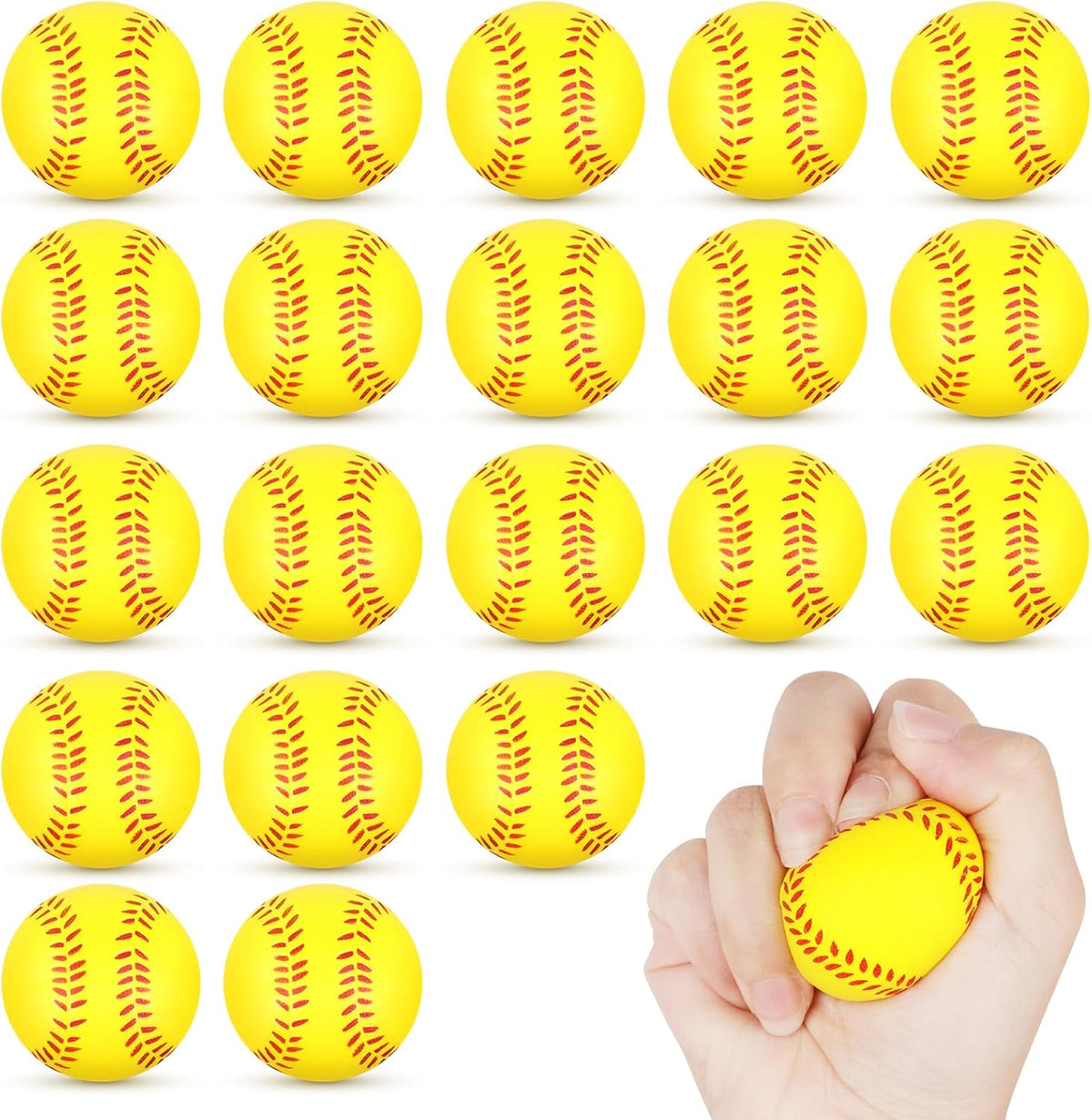 20 mini bolas de softbol antiestrés, bolas deportivas de espuma de...