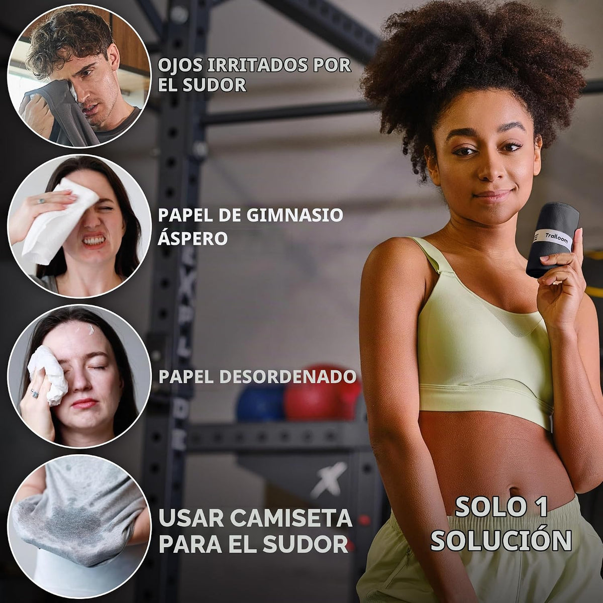 Trailoom Toallas de gimnasio de microfibra, de secado rápido, altam...