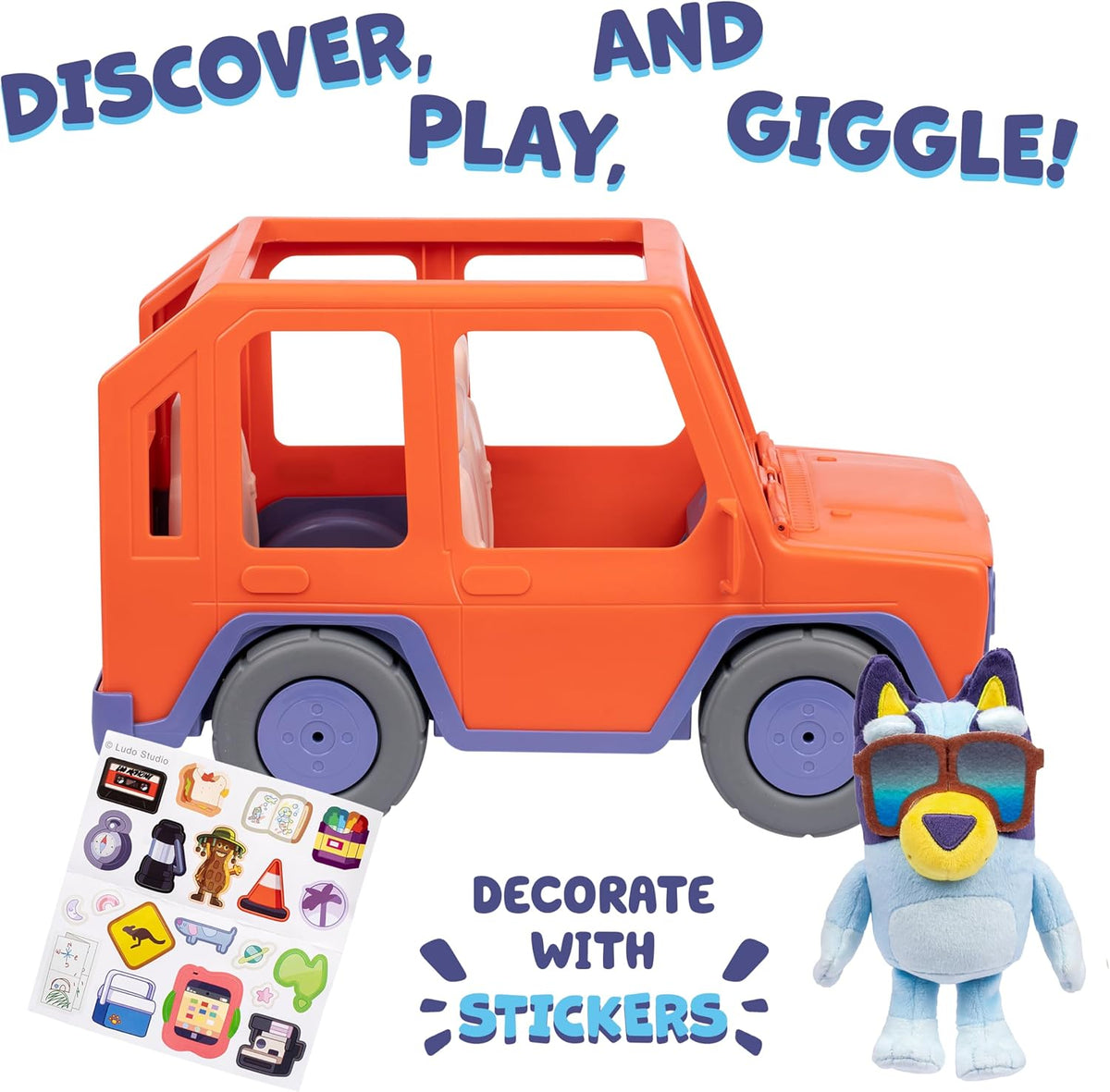 Bluey Big Heeler 4WD Gran Coche de Juguete, Coche de Juguete Intera...