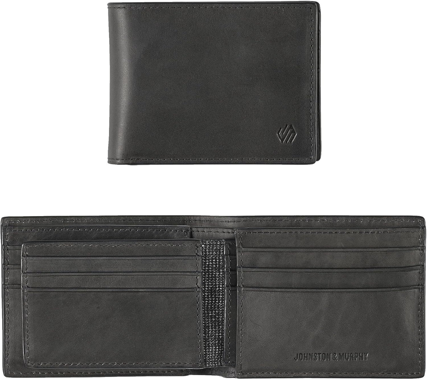 Johnston &amp; Murphy Billetera 2 en 1 Rhodes para hombre, negro gr...