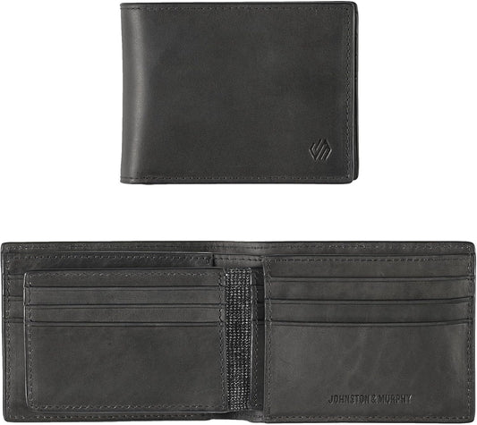 Johnston &amp; Murphy Billetera 2 en 1 Rhodes para hombre, negro gr...
