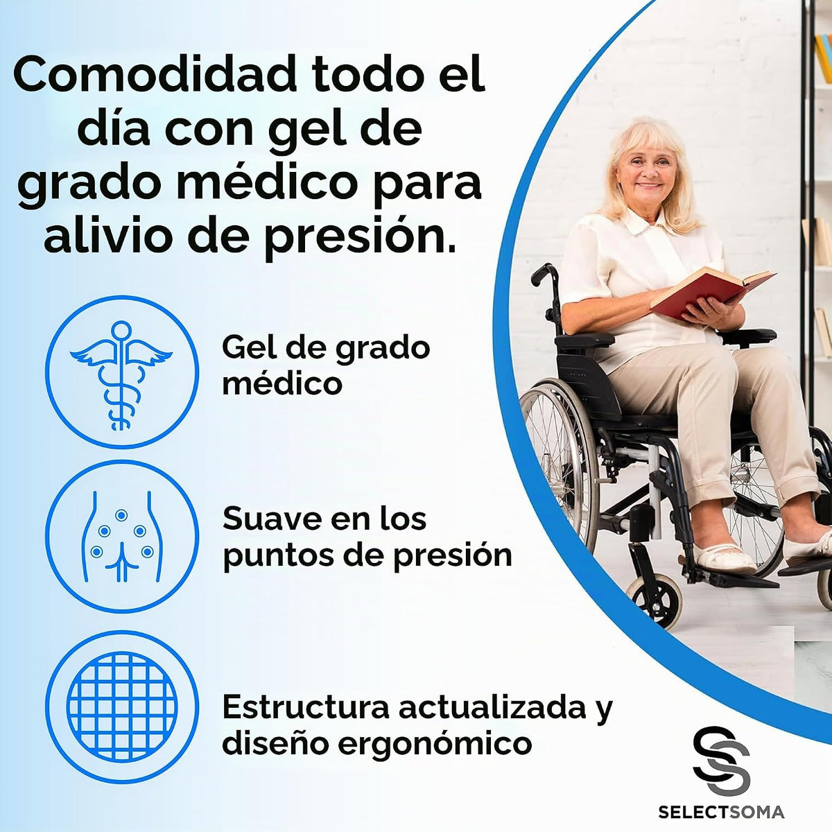 Cojín de asiento de gel de viaje para sentarse durante mucho tiempo...