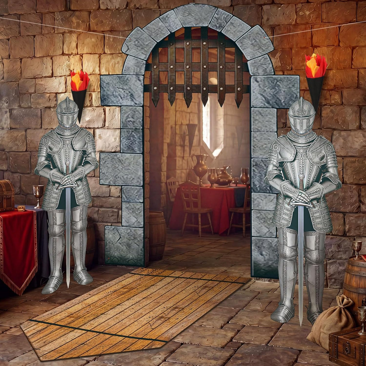 Frienda Kit de decoración medieval para fiestas, 105 piezas, 5.9 x...