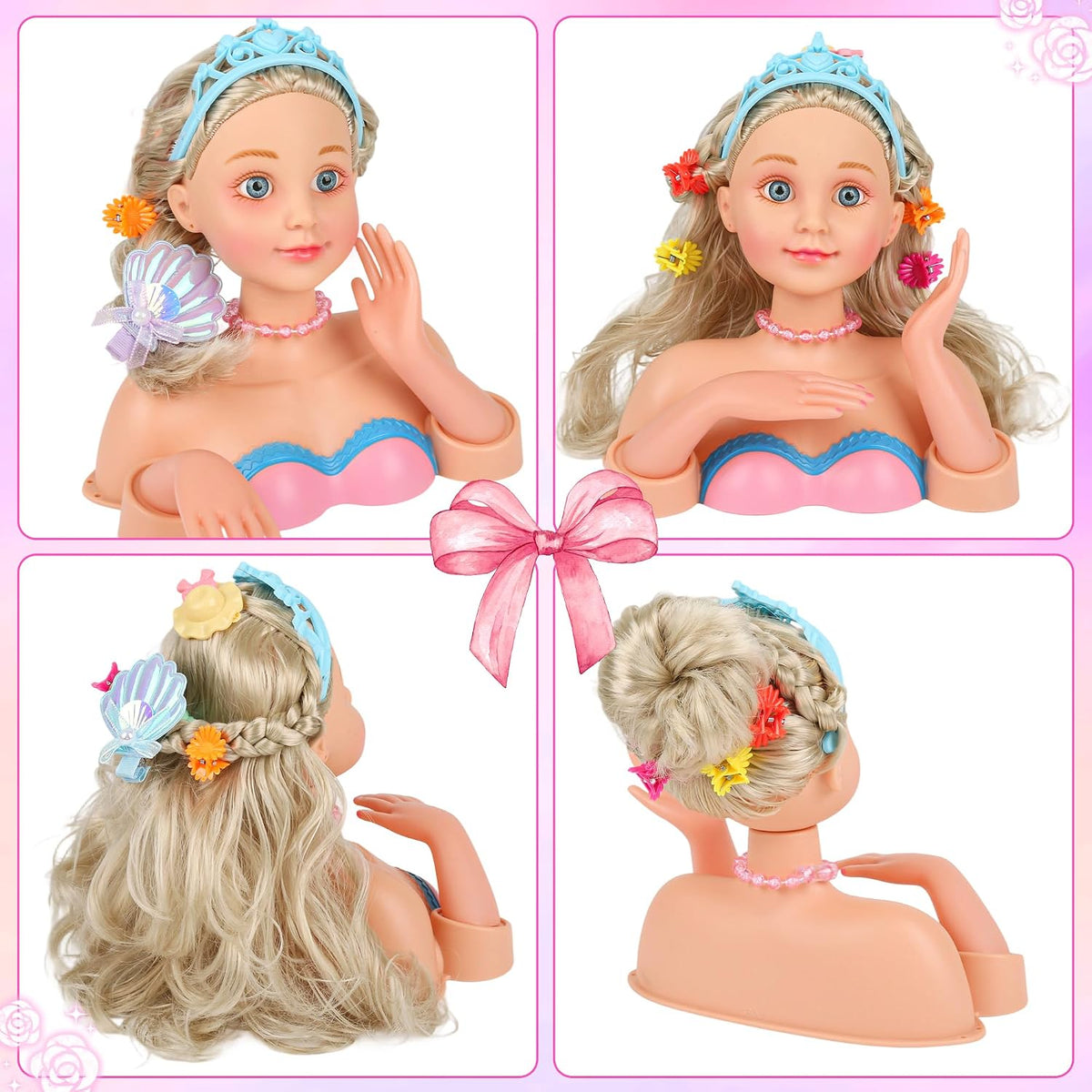 Kit de Maquillaje y Peinado para Muñeca, Juguetes de Peluquería de...