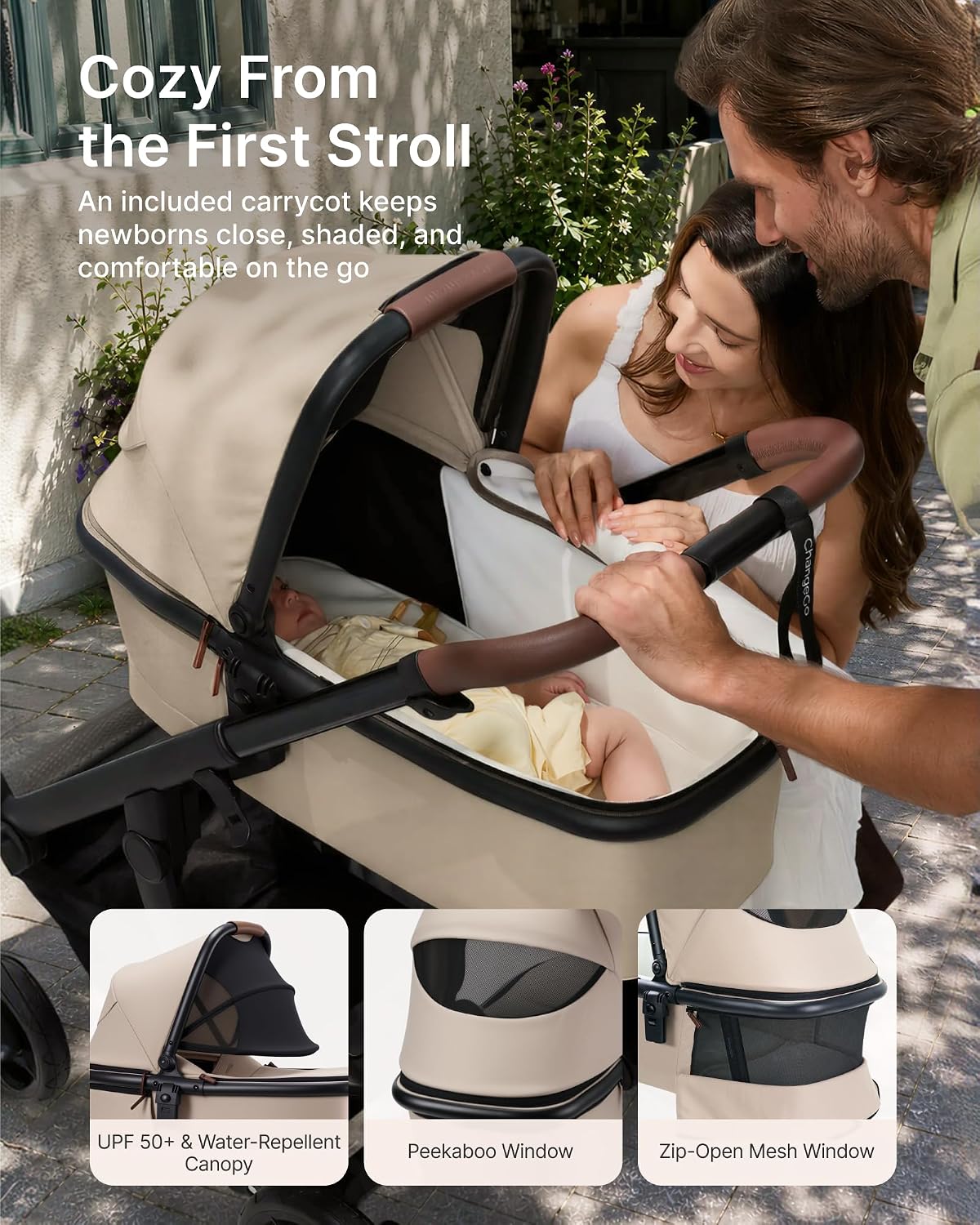 Momcozy ChangeGo - Cochecito de bebé, cochecito convertible de una...