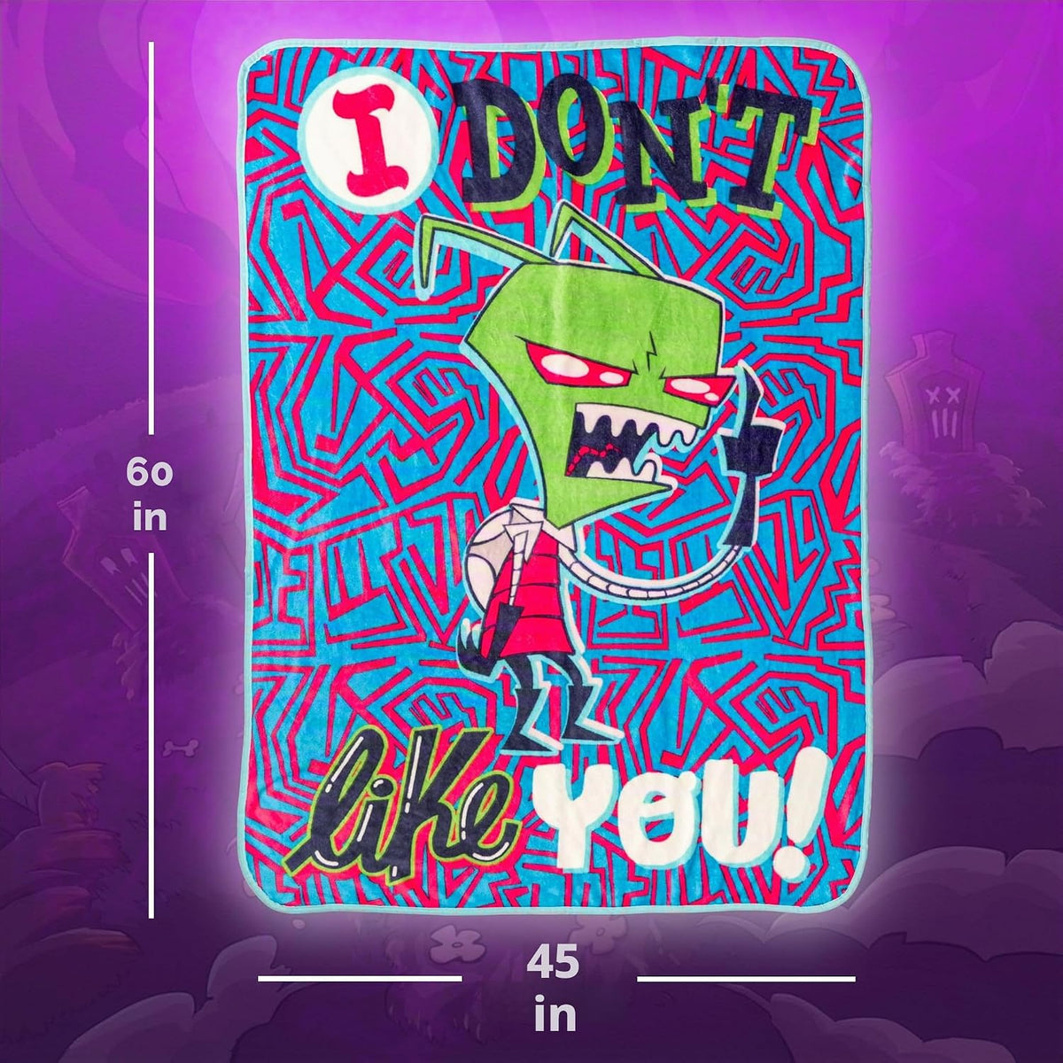 Silver Buffalo Invader Zim I Don't Like You - Manta de forro po...