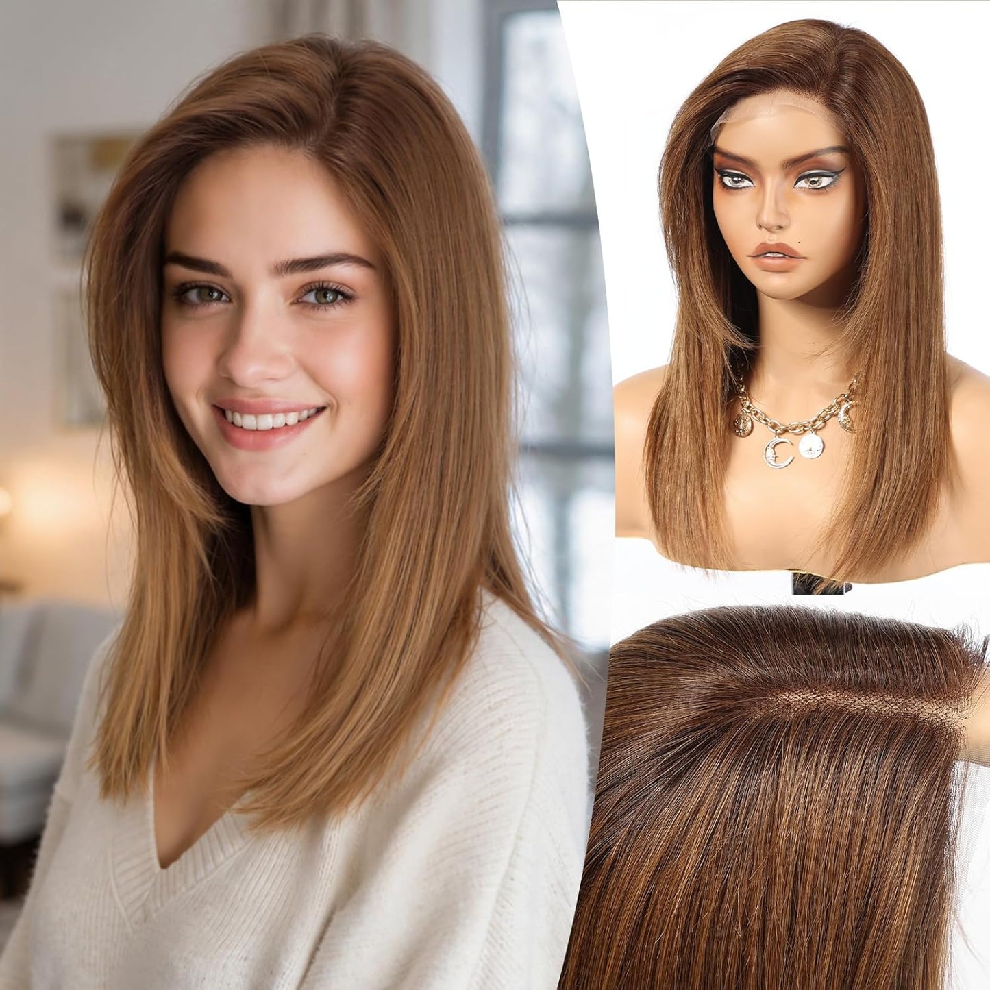 Wear but free KKU - Pelucas de cabello 100% humano para mujer, pelu...