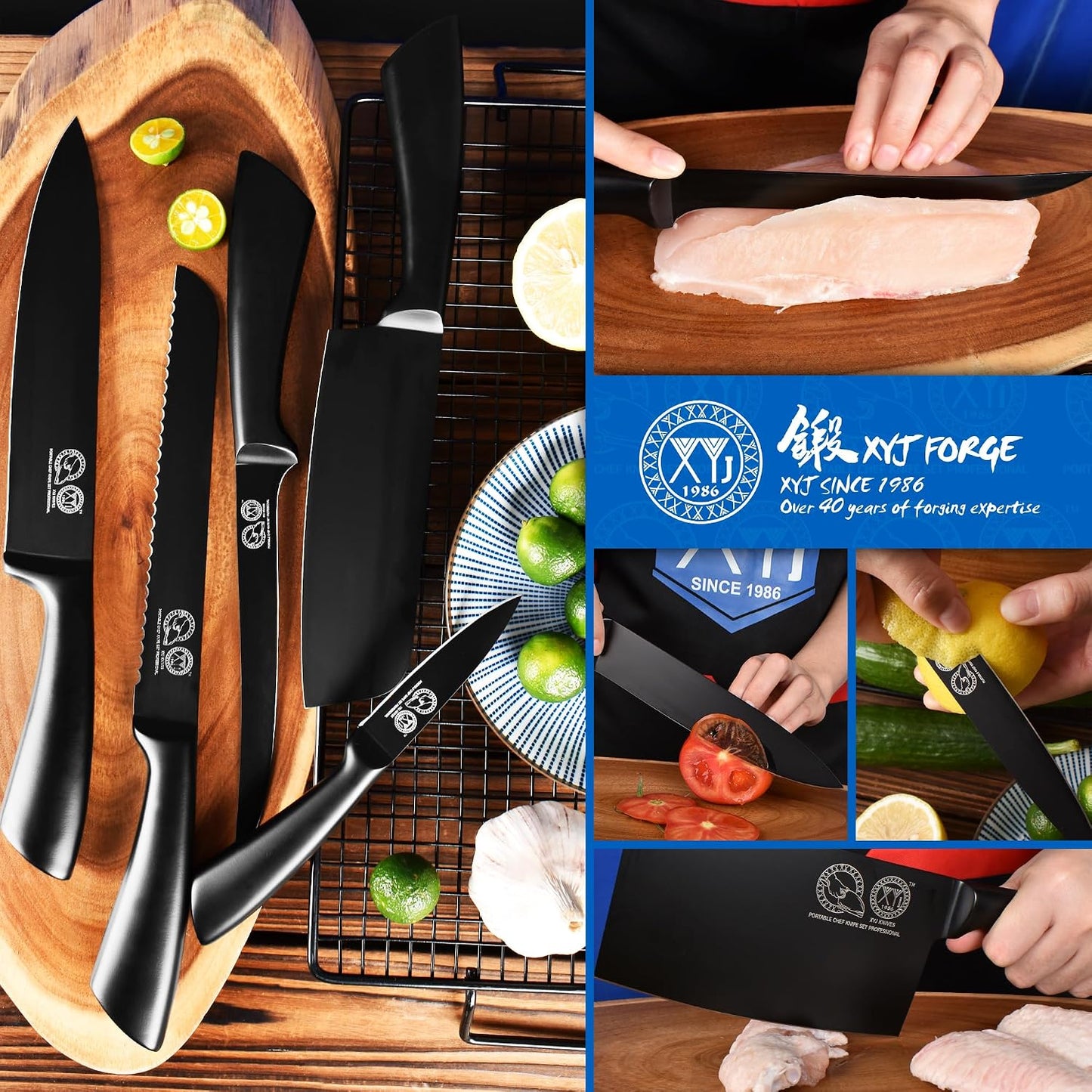 XYJ - Juego de cuchillos profesionales para chefs maestros, cuchill...