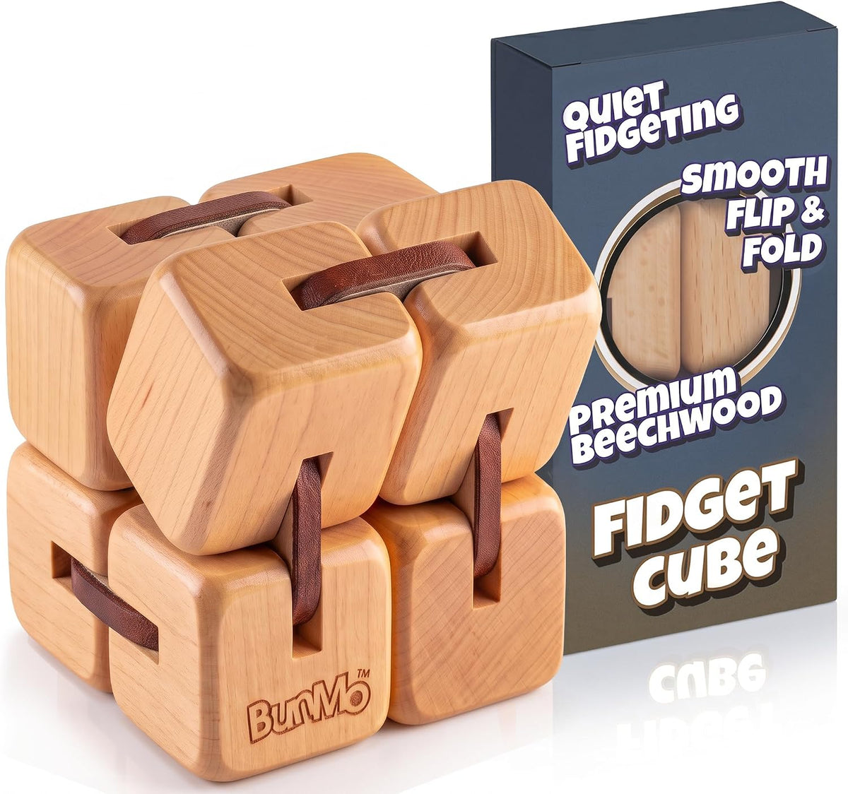 BunMo Cubo de madera para ansiedad \u2013 Cubo infinito de madera d...