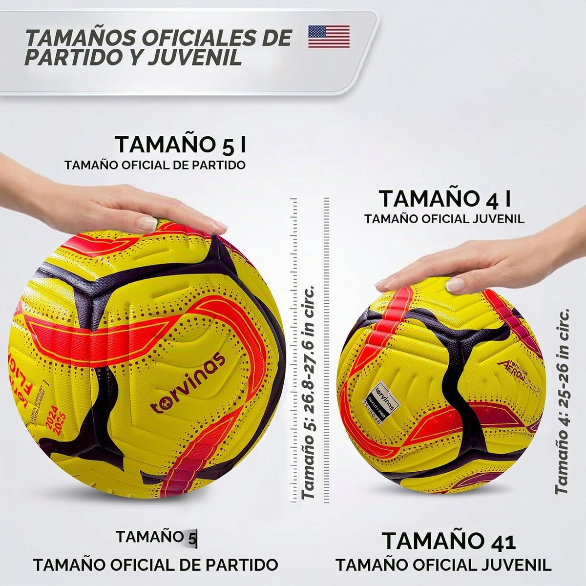 Torvinas Balón de fútbol Tamaño 5,4 \u2013 Piel sintética impermeab...