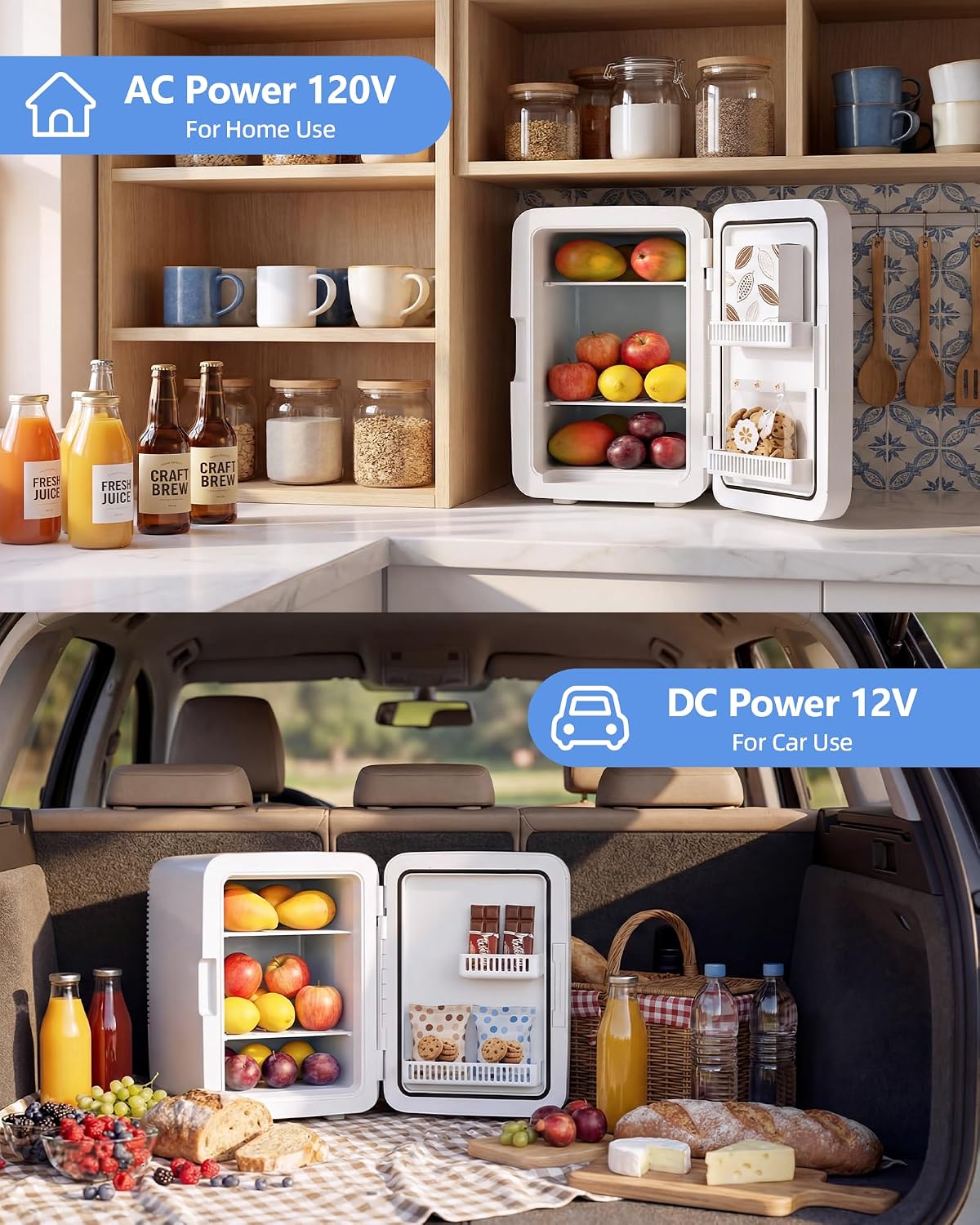 Electactic Mini refrigerador compacto de 10 L, refrigerador pequeño...