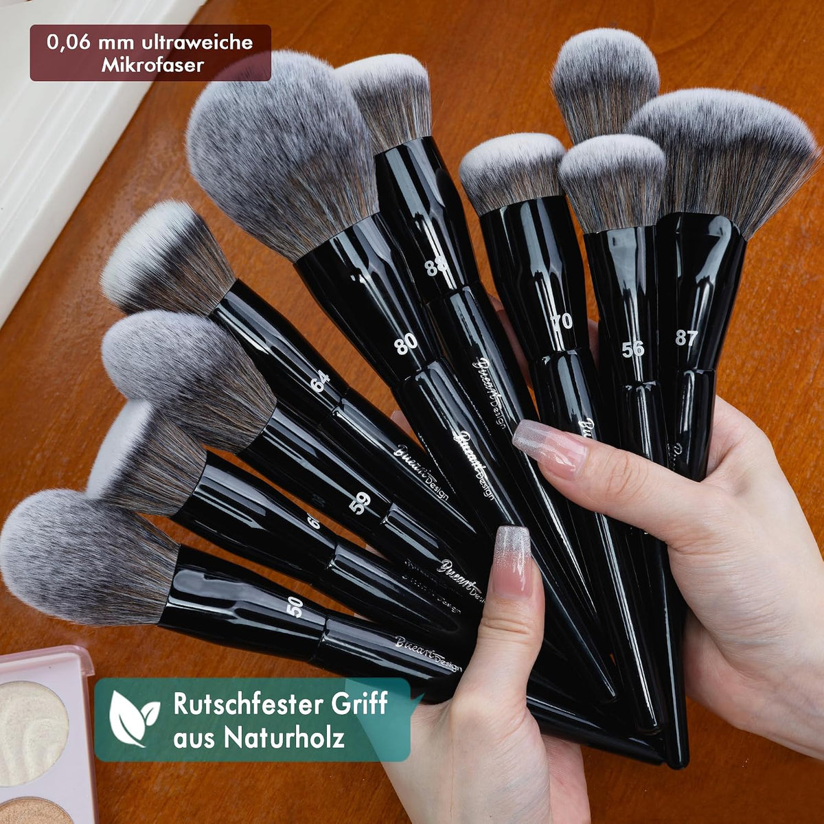 Bueart Design Juego de 32 brochas de maquillaje de grado PRO con so...