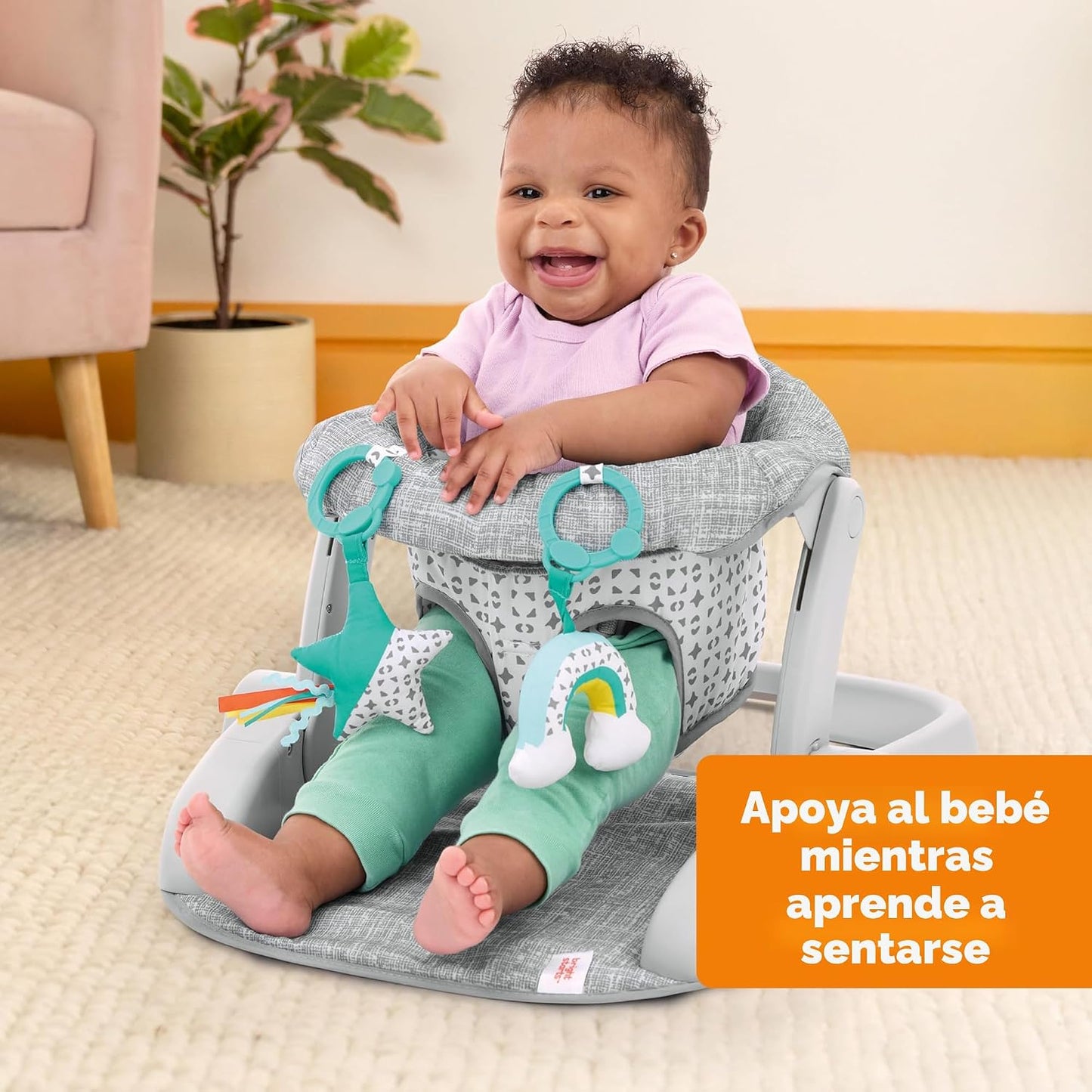 Bright Starts Learn-to-Sit Asiento de suelo para bebé, 2 posiciones...
