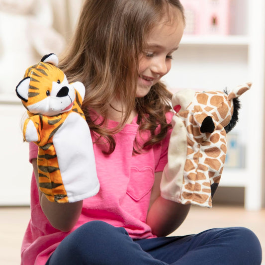Melissa &amp; Doug Zoo Friends - Juego de marionetas de mano de fel...