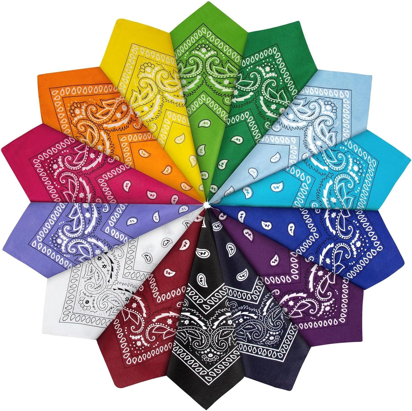 YSense 14 piezas Bandanas con estampado de cachemira, diademas nove...
