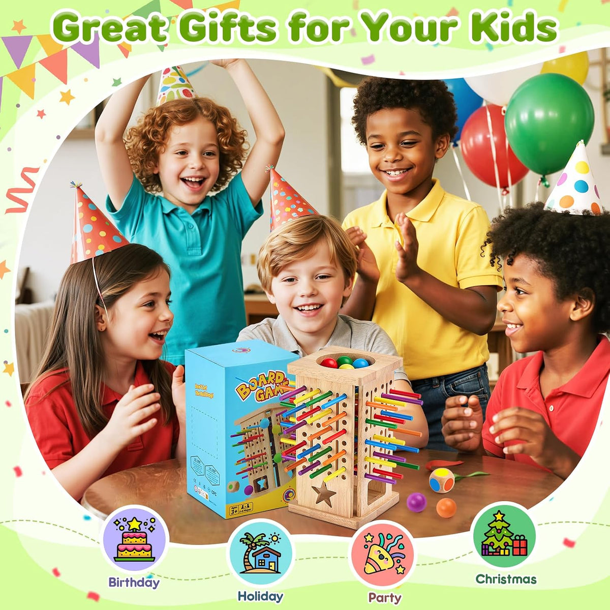 Juegos de mesa Montessori de madera, 42 palos coloridos juguetes de...