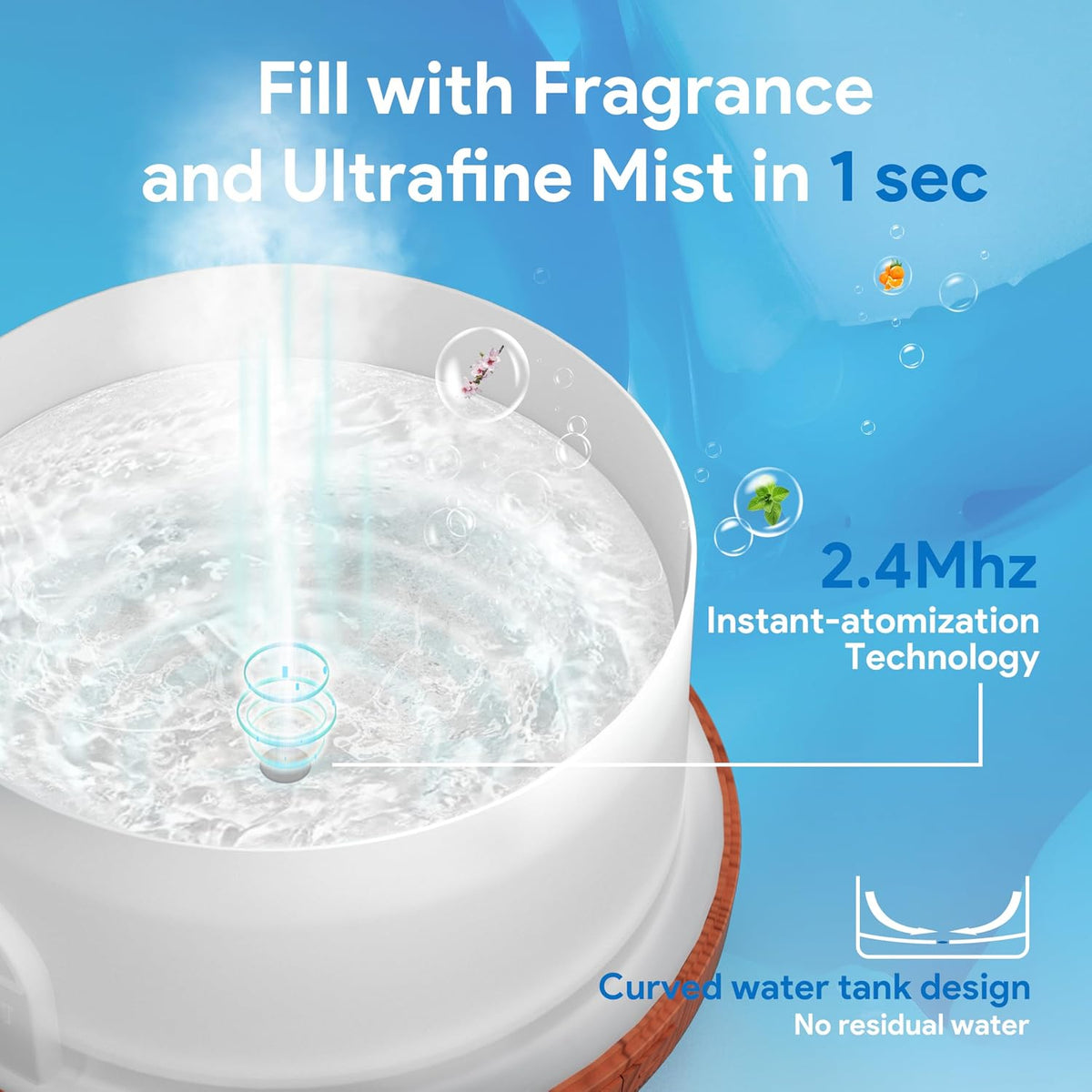 ASAKUKI Difusor de aceite esencial para el hogar, humidificador de...