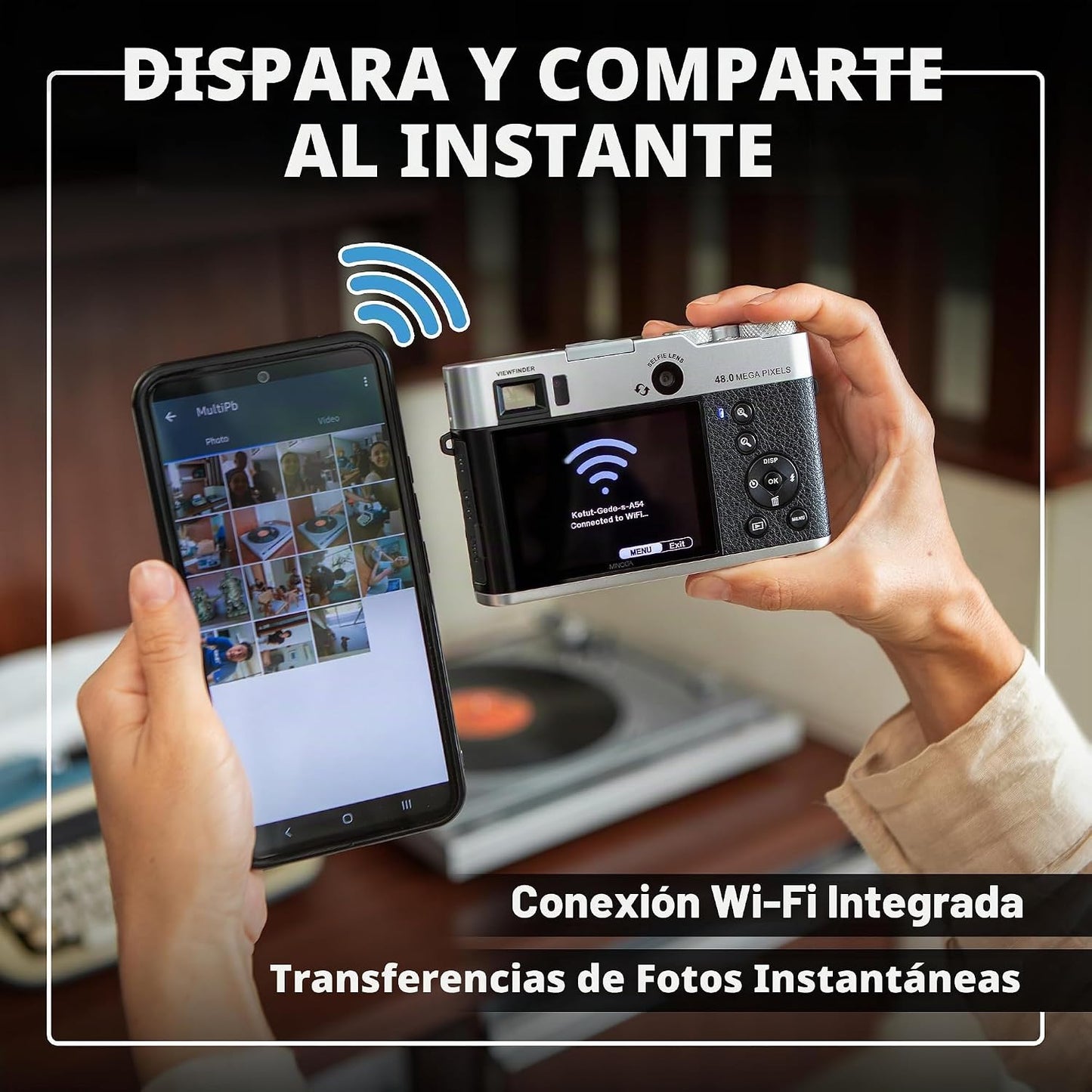 Minolta Cámara digital retro \u2013 Compacta de 48 megapíxeles con...