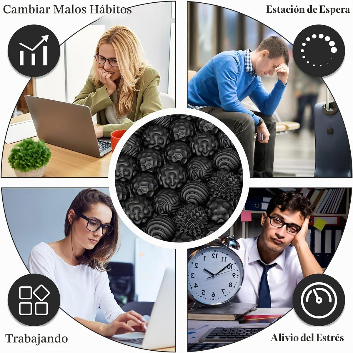 Bolas magnéticas de silicona, juguetes para ansiedad para adultos y...