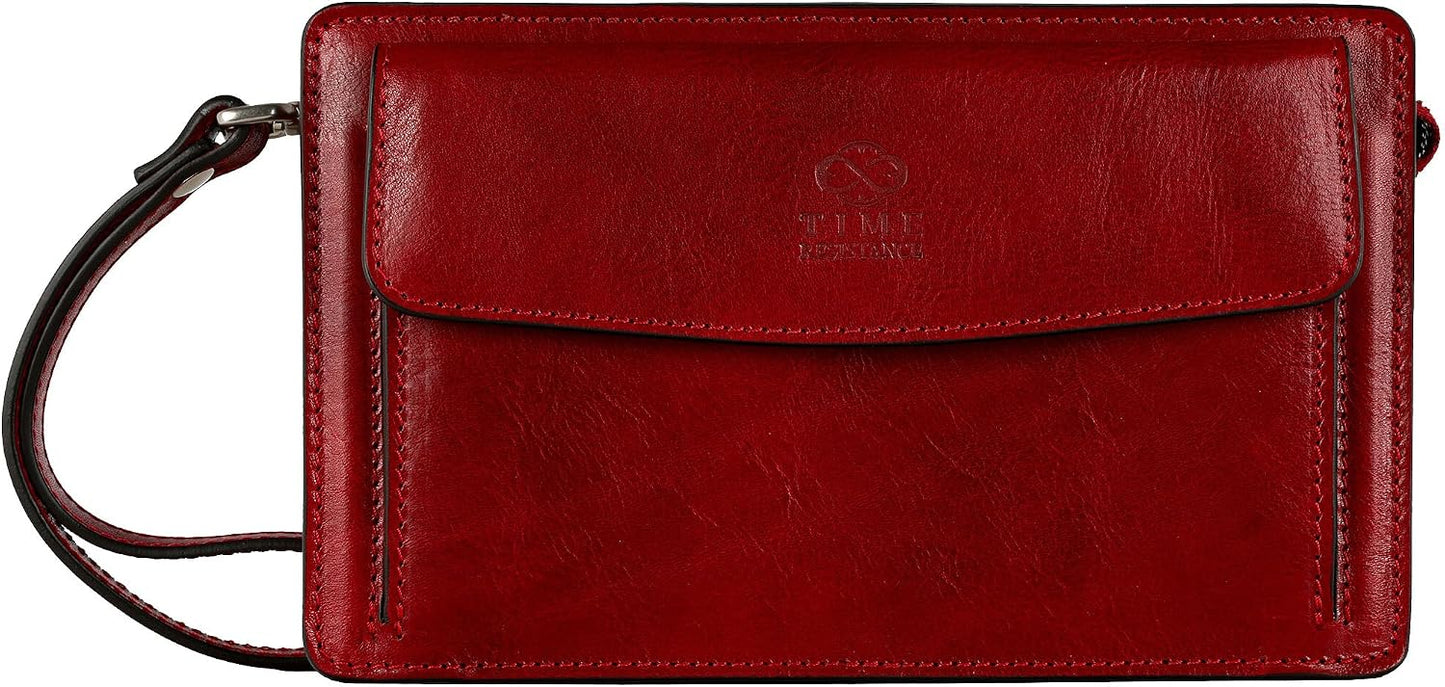 Time Resistance Bolso de mano de cuero para hombre, organizador de...