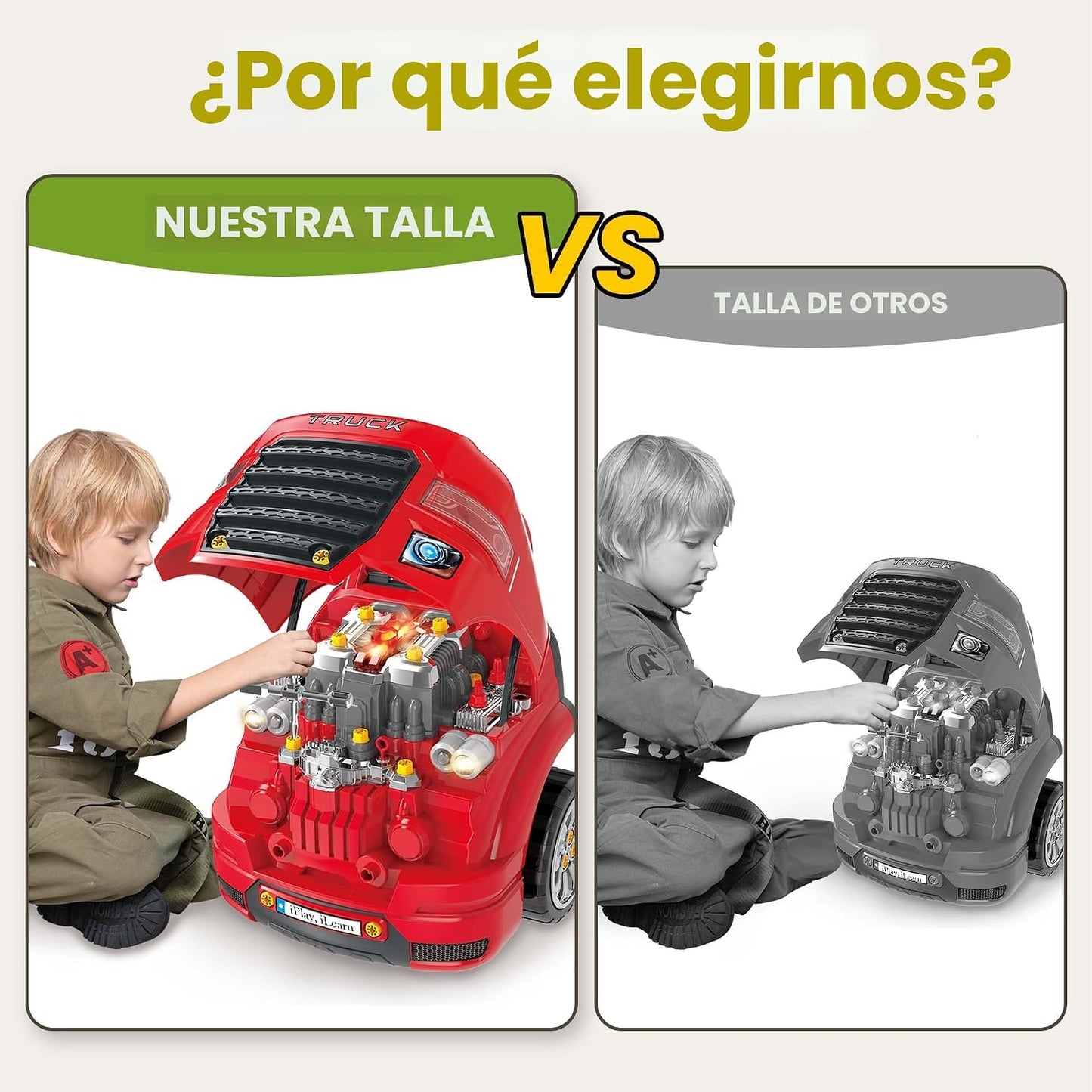 iPlay, iLearn - Juguete de motor de camión grande, coche mecánico p...