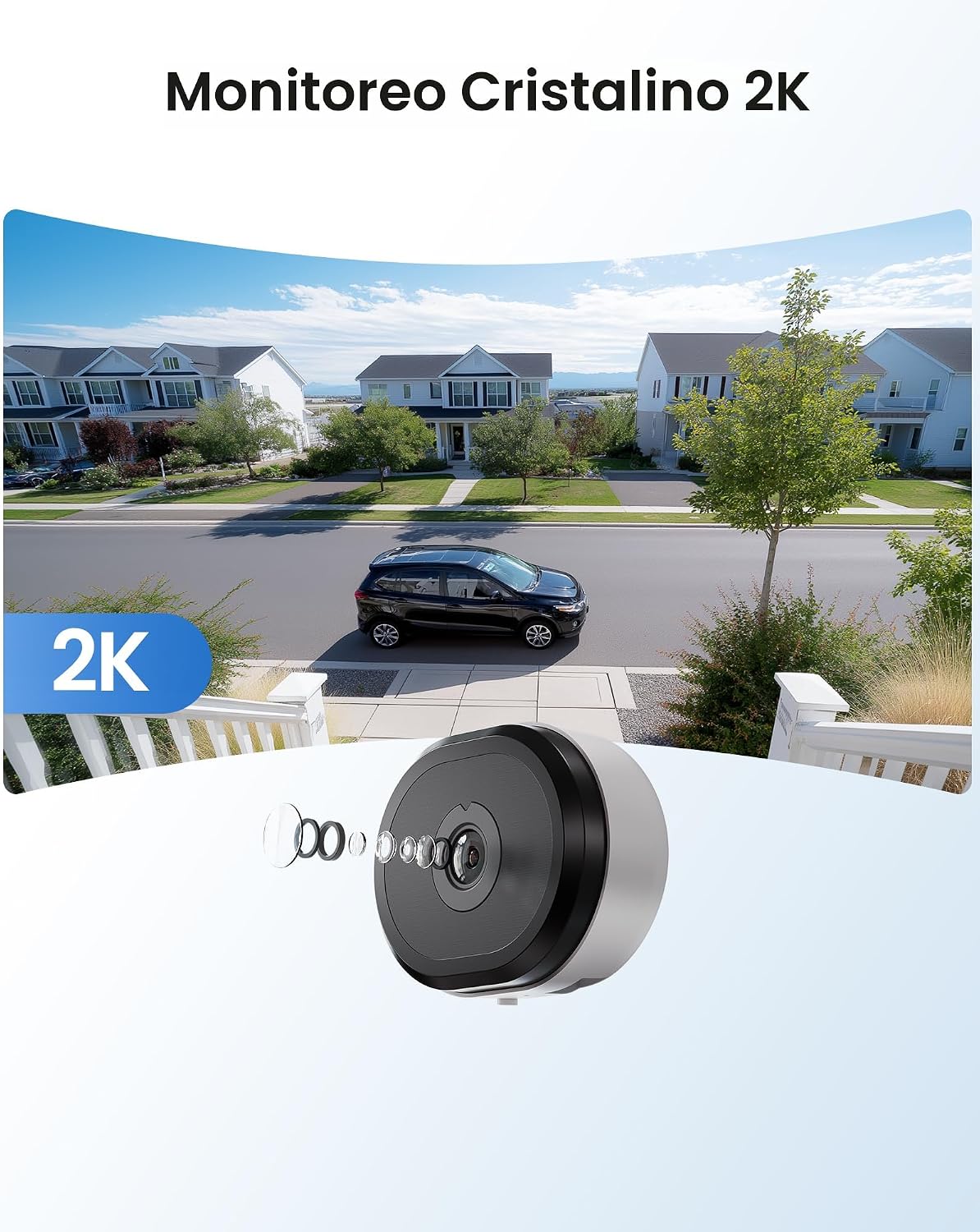 ZOSI 2 x C680 2K Cámara de seguridad para ventanas con visión noctu...