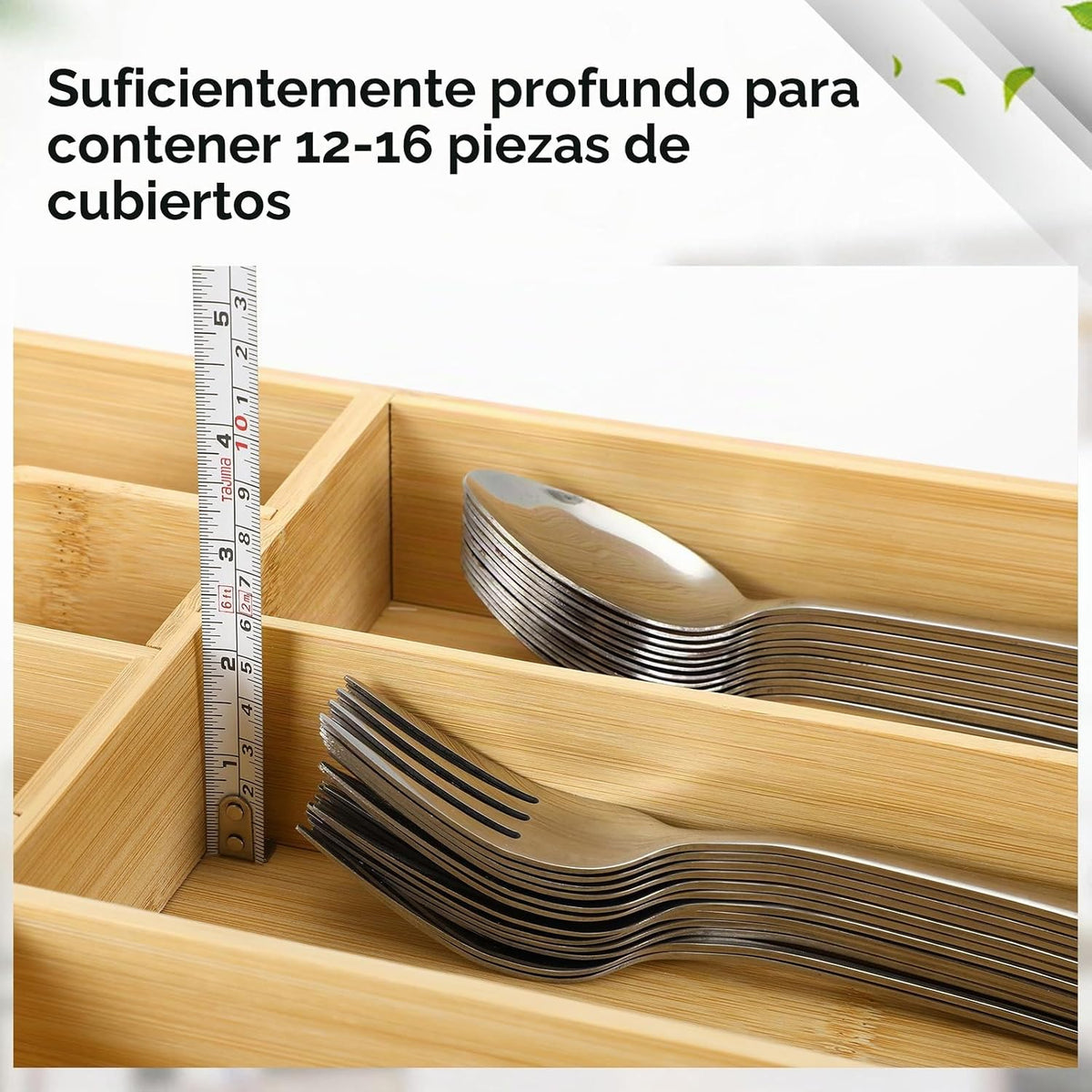 Fabsome Organizador de cubiertos para cajones de cocina, bandeja de...