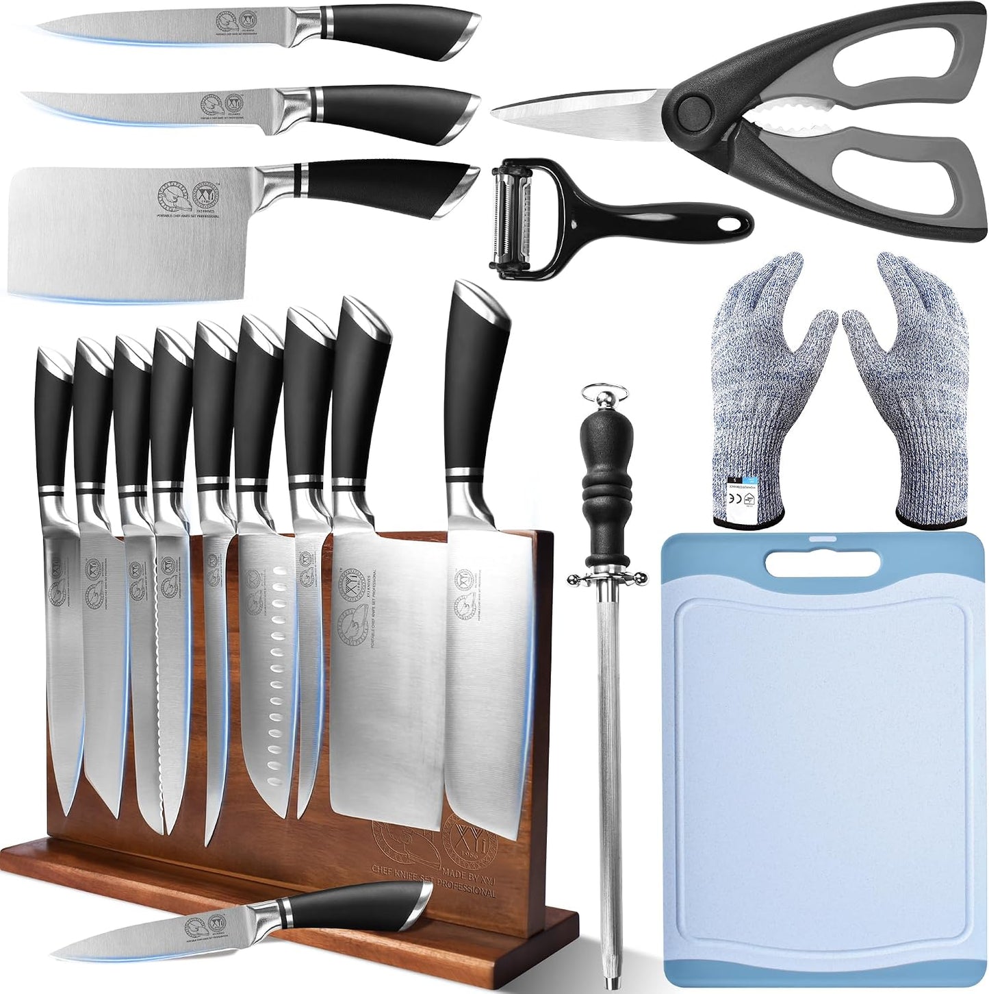 Juego de 13 cuchillos profesionales XYJ para chefs maestros, juego...