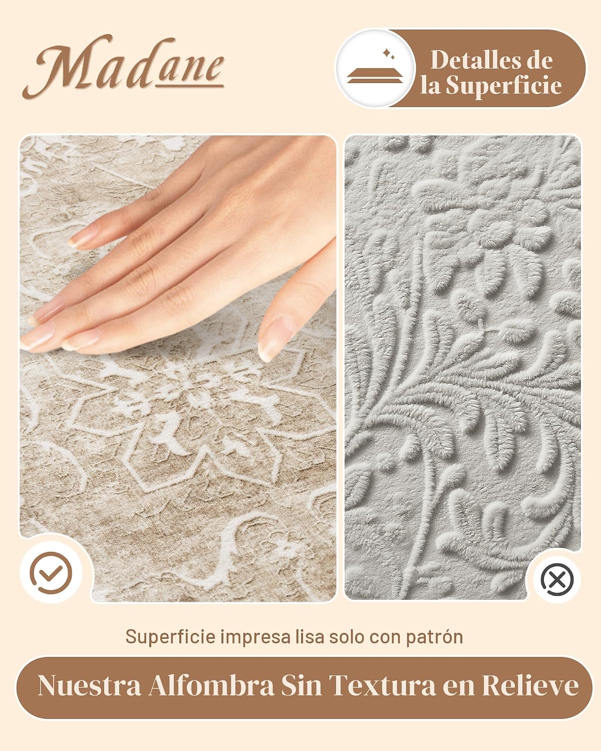 Madane Alfombras de área de 8 x 10 pies para sala de estar, alfombr...